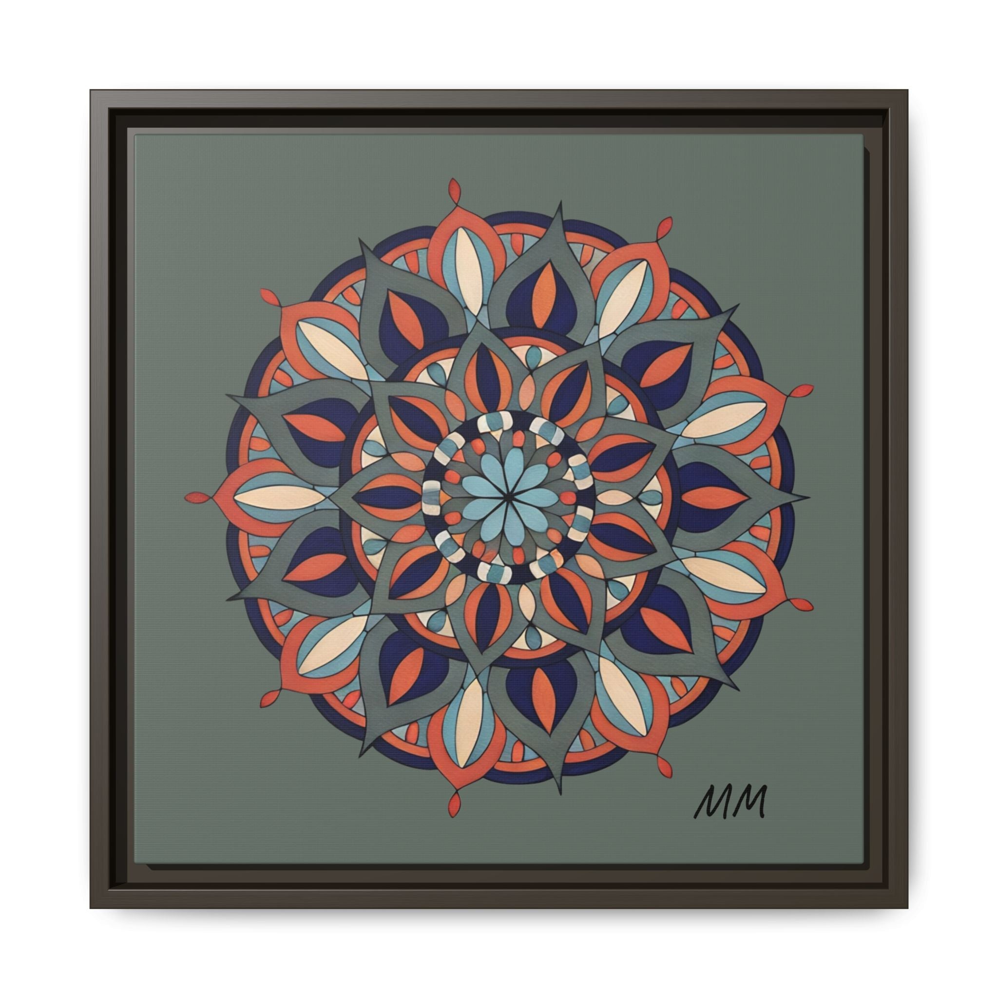 Delilah Framed Mandala Wall Art — Matte Canvas Floral Geometric Print
