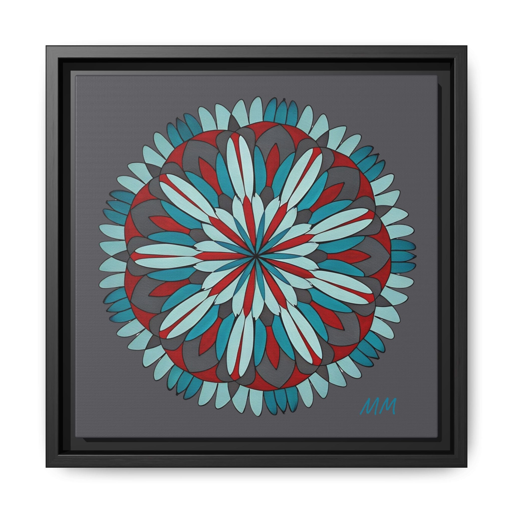 Joshua Framed Floral Mandala Matte Canvas Wall Art