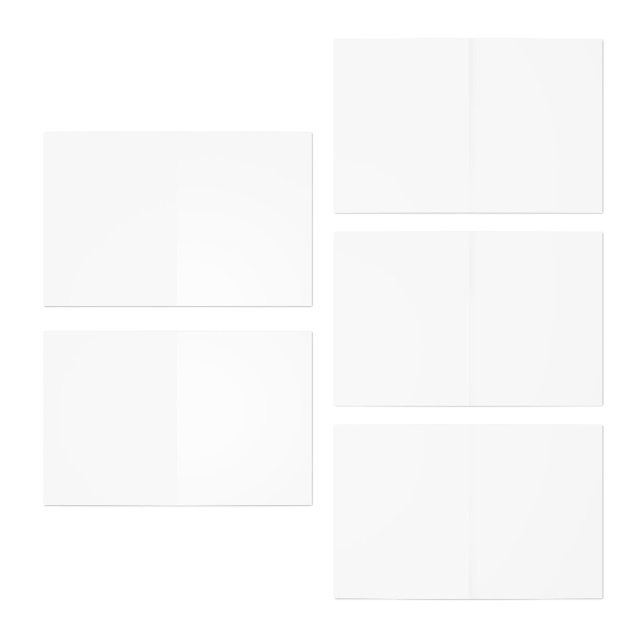 Mandala Greeting Cards 5-Pack — Floral Boho Note Cards, Reds, Oranges, Blues