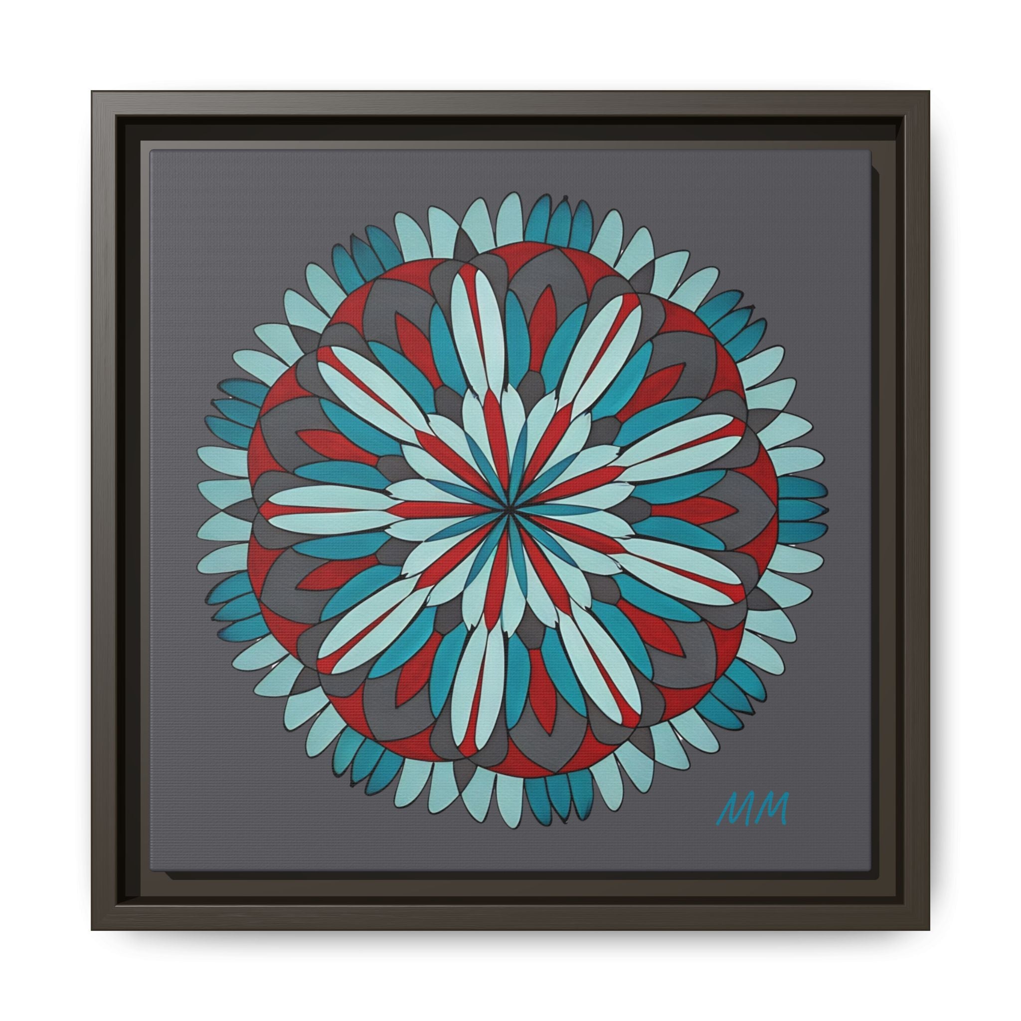 Joshua Framed Floral Mandala Matte Canvas Wall Art