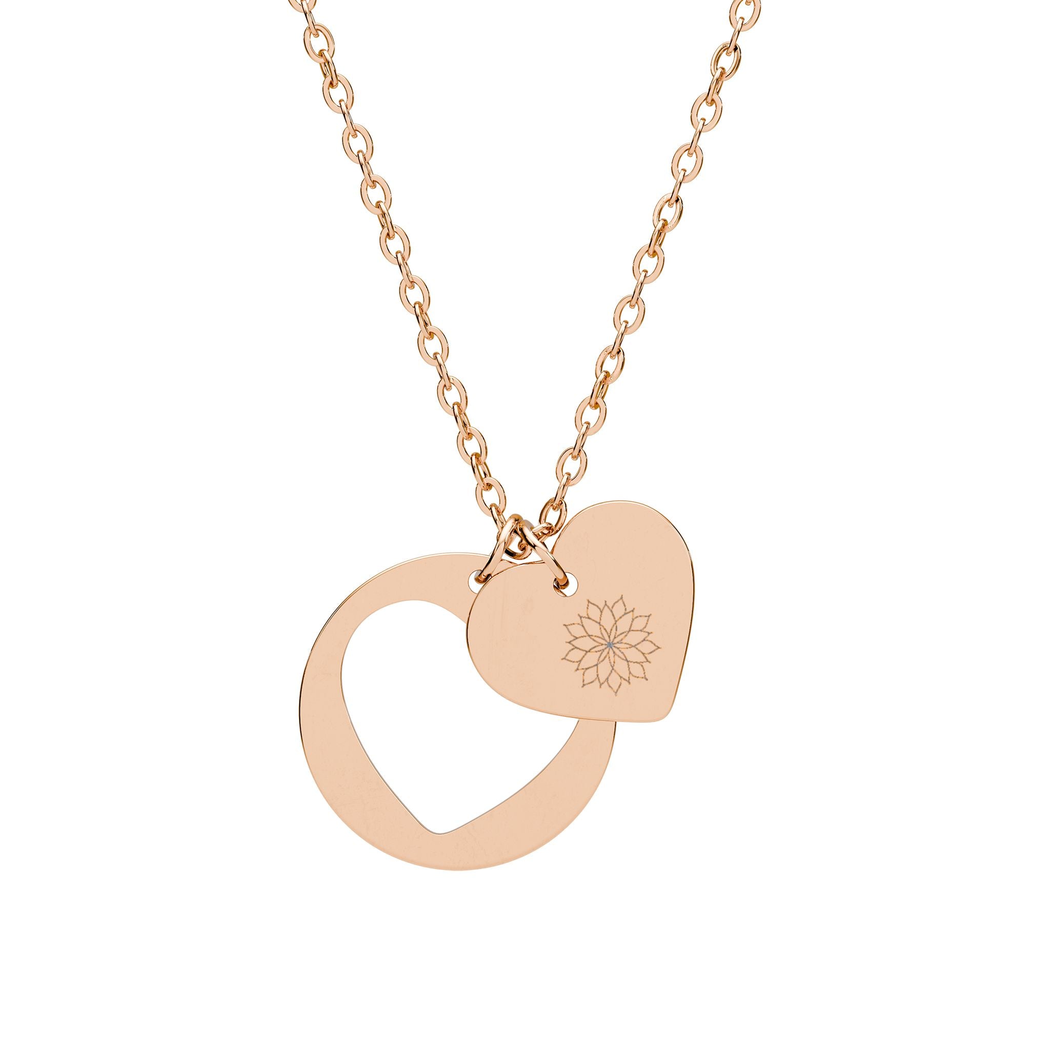 Infinite Hue Mandala Heart Cutout Necklace — Heart Pendant (Silver, Rose,  Gold)