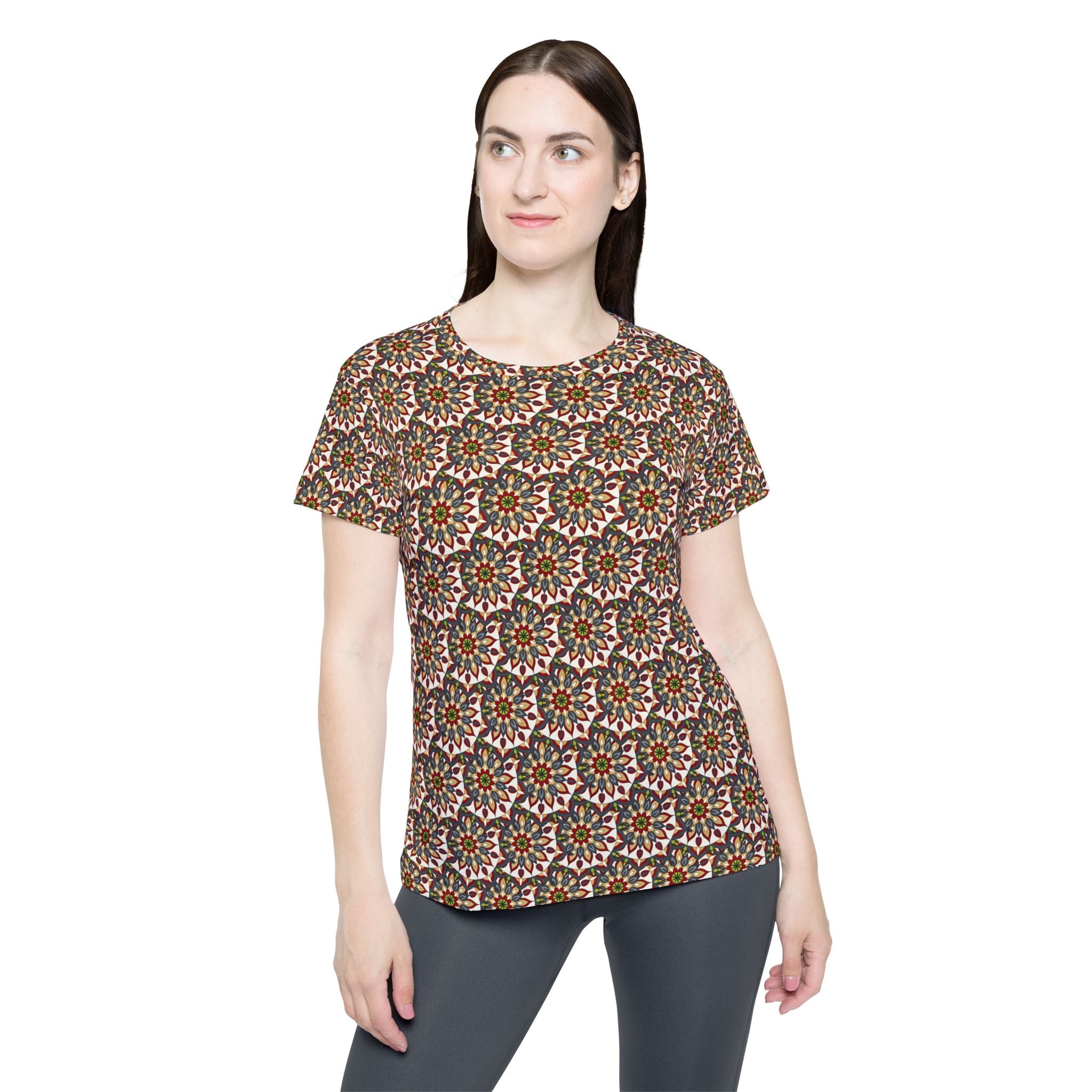 Ana Mandala Women's Jersey — Vintage Floral Mosaic All-Over Print