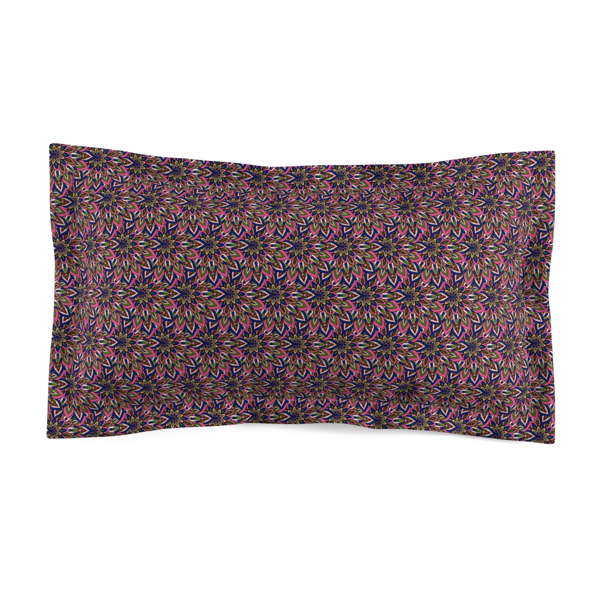 Laura Mandala Boho Floral Microfiber Pillow Sham — Purple Paisley Mandala Pattern