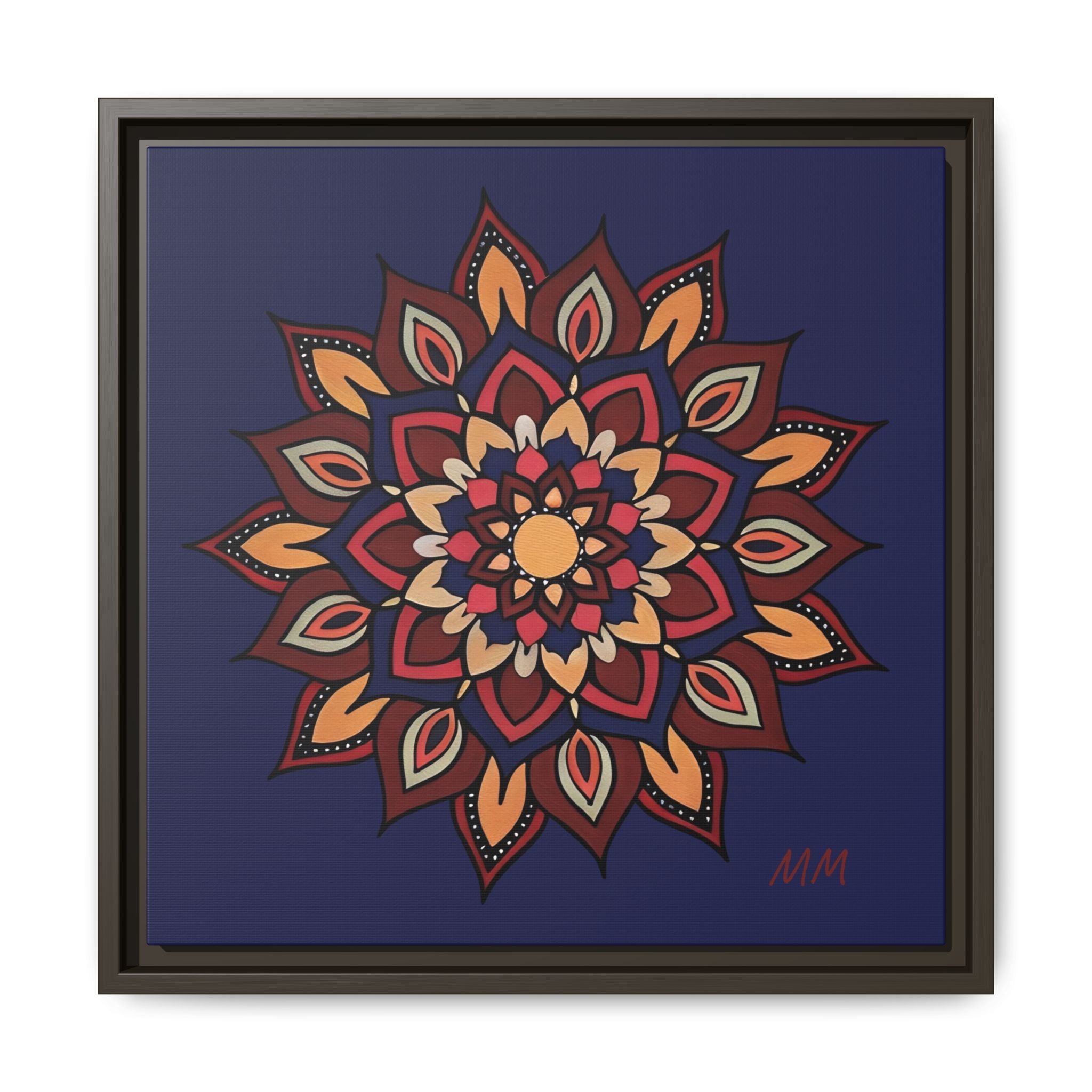 Hana Framed Mandala Canvas Art - Boho Floral Wall Decor