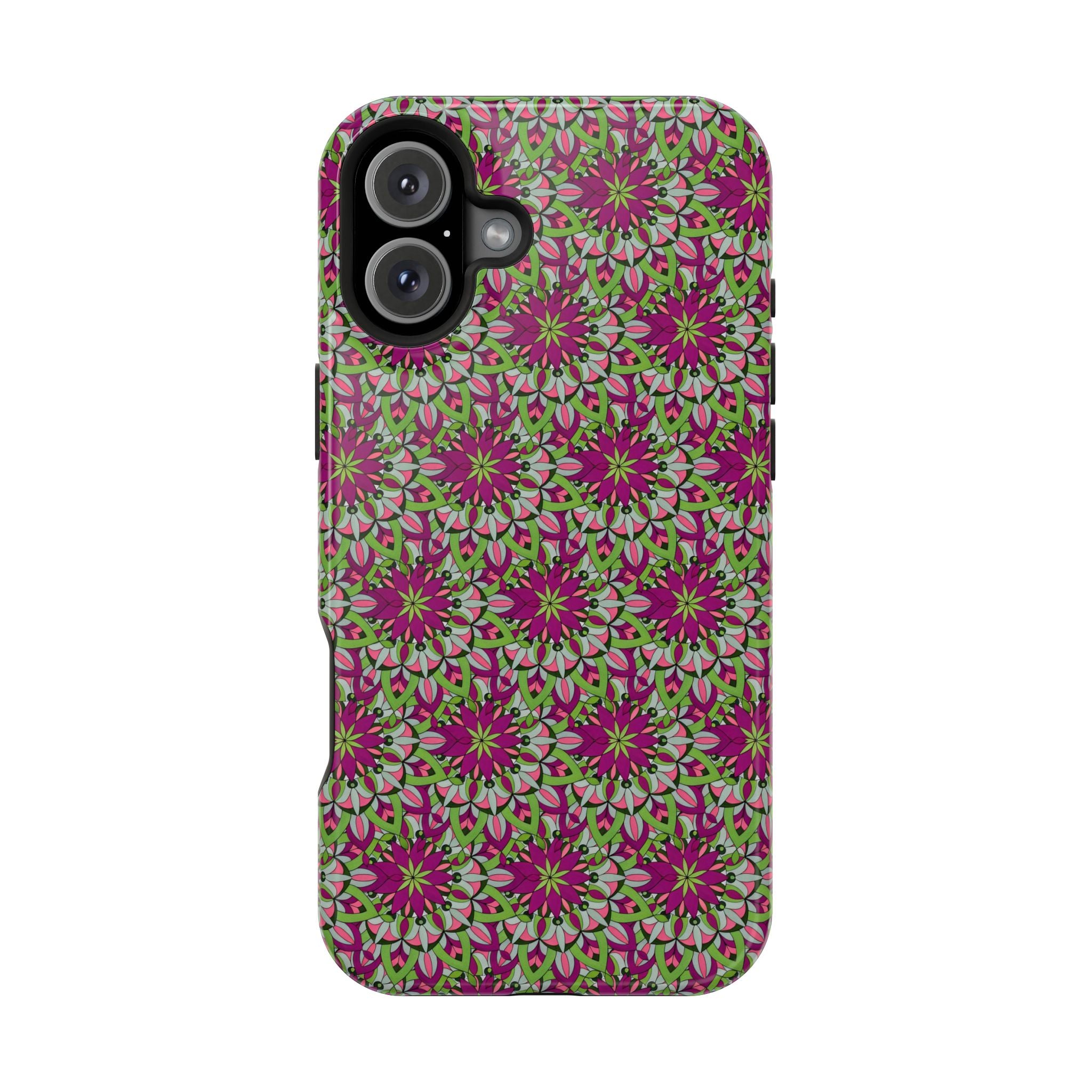 Cali Mandala Art Floral Kaleidoscope Magnetic Impact Phone Case — Protective iPhone Cover