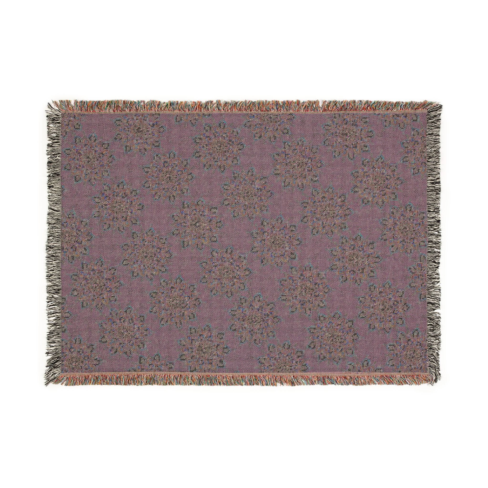 Mary Mandala Floral Mosaic Woven Blanket