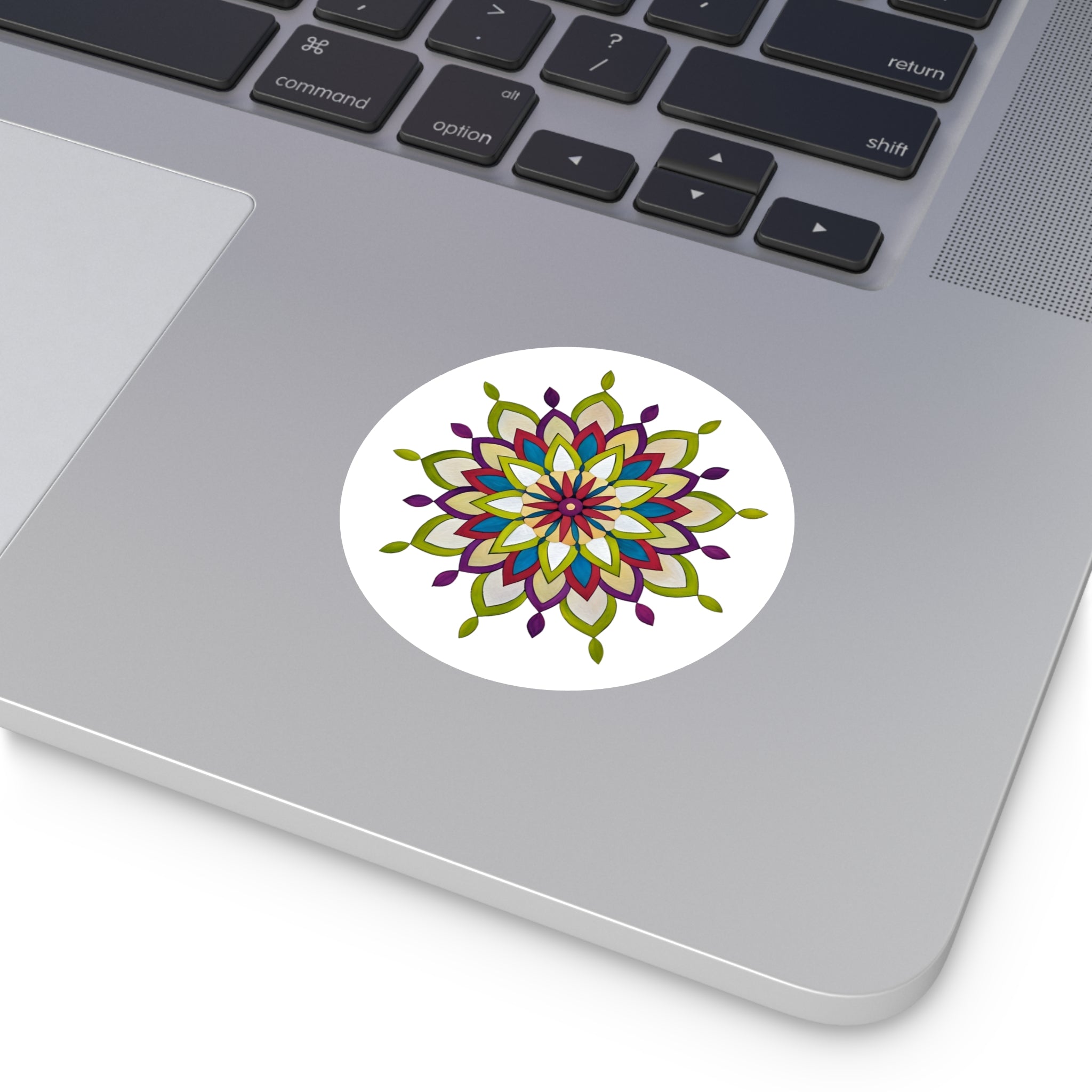 Journee Mandala Colorful Floral Round Vinyl Sticker – Boho Decorative Decal