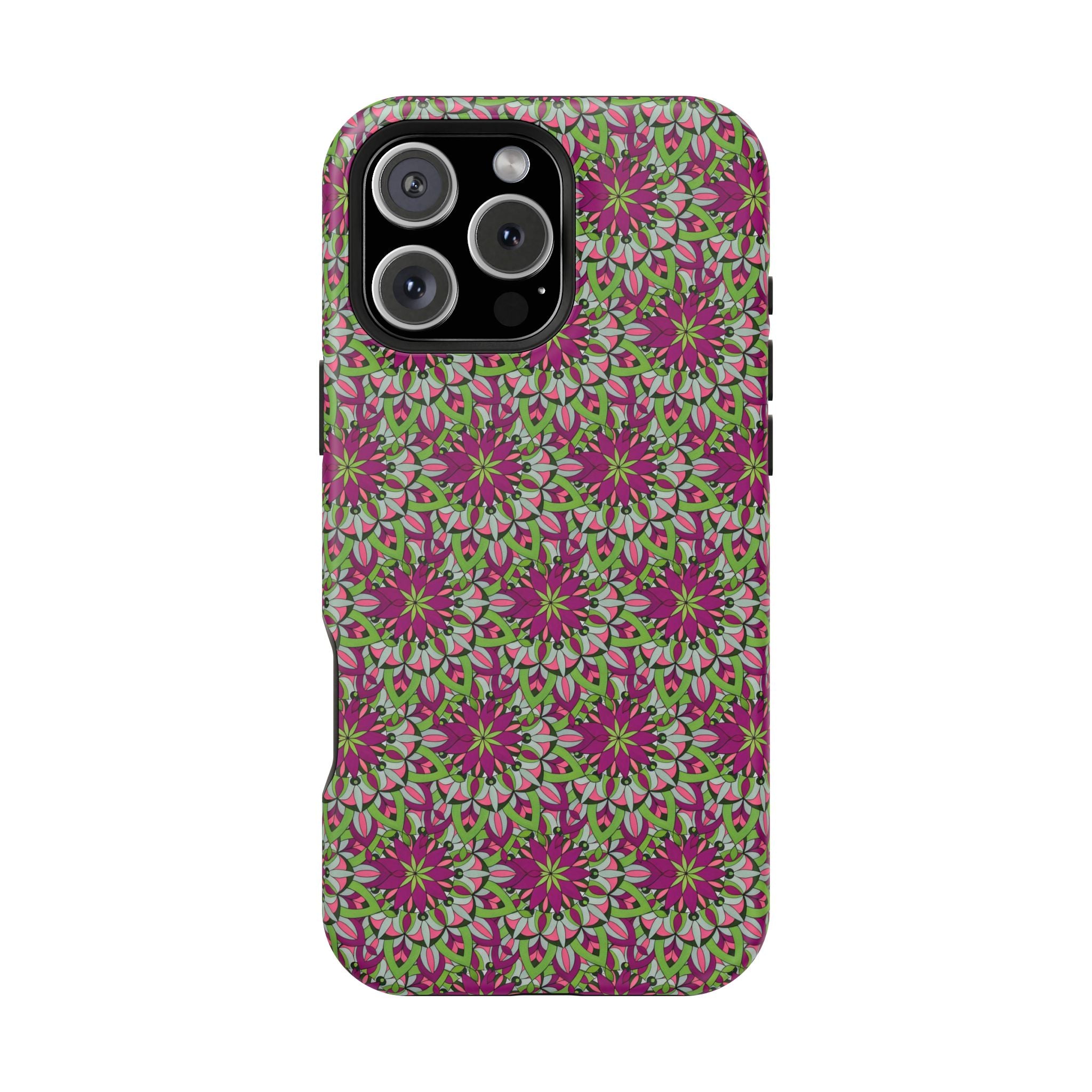 Cali Mandala Art Floral Kaleidoscope Magnetic Impact Phone Case — Protective iPhone Cover