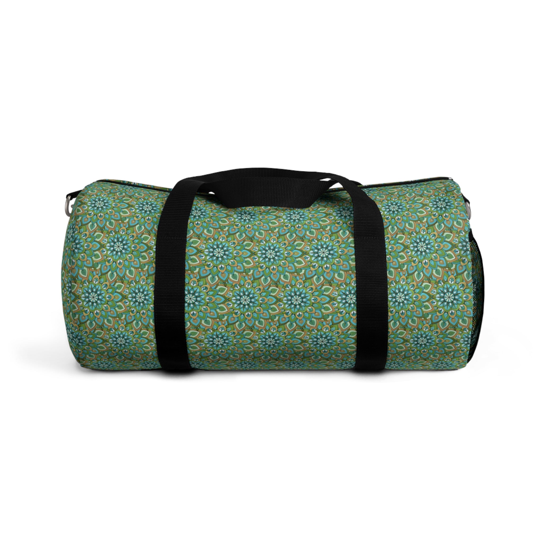 Mary Mandala Art Green Floral Mandala Duffel Bag – Boho Travel Gym Tote