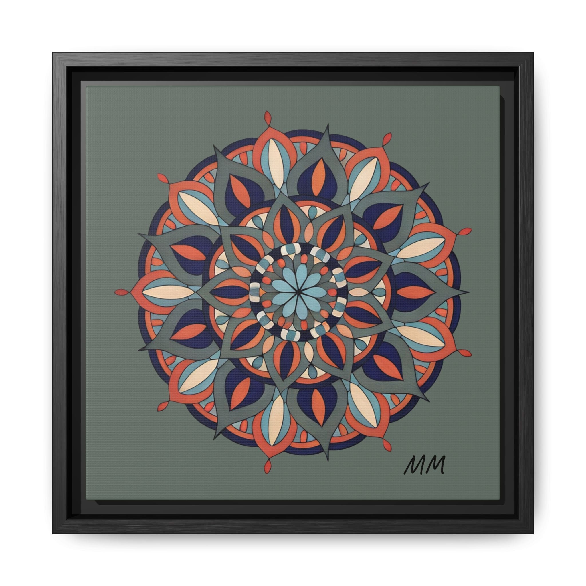 Delilah Framed Mandala Wall Art — Matte Canvas Floral Geometric Print