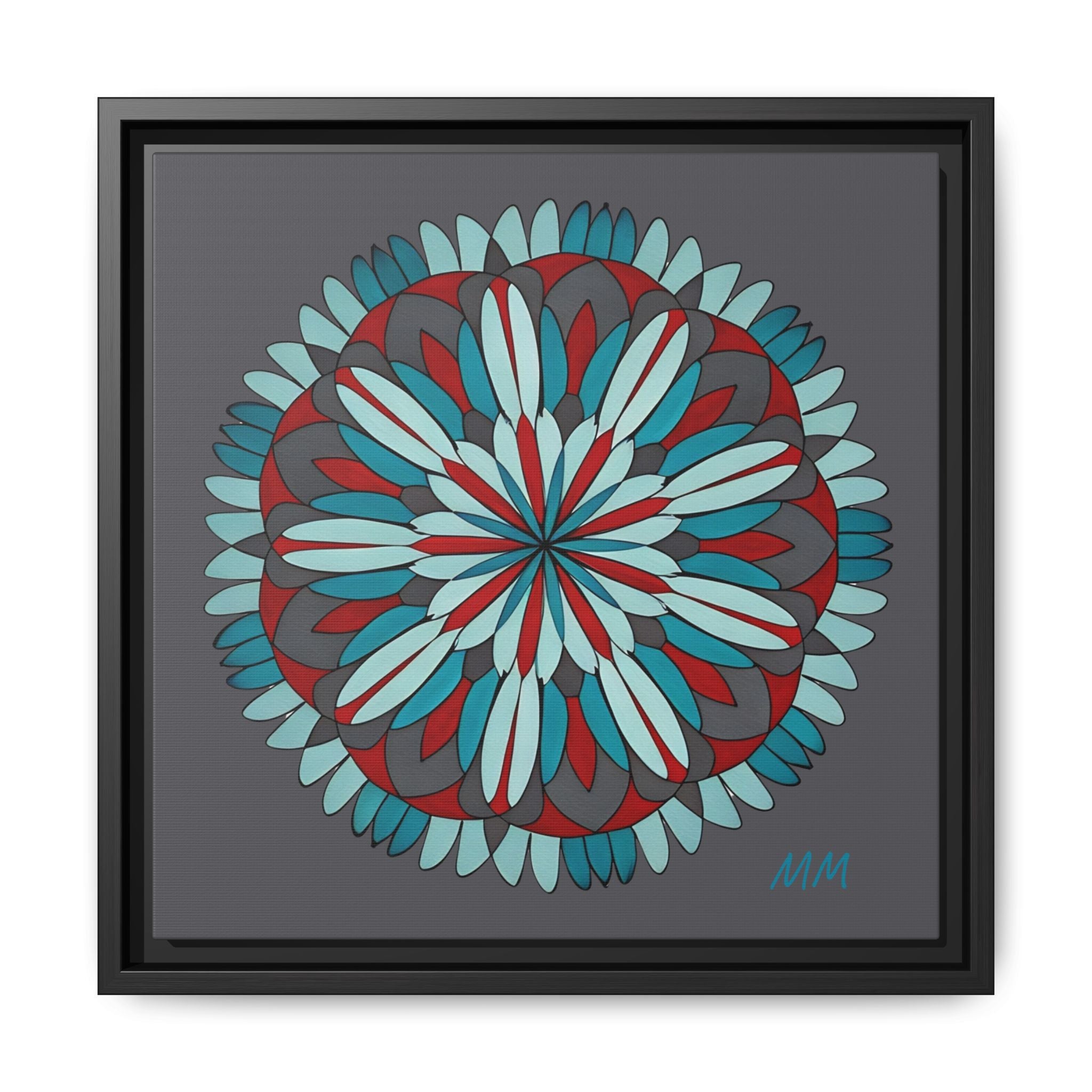 Joshua Framed Floral Mandala Matte Canvas Wall Art