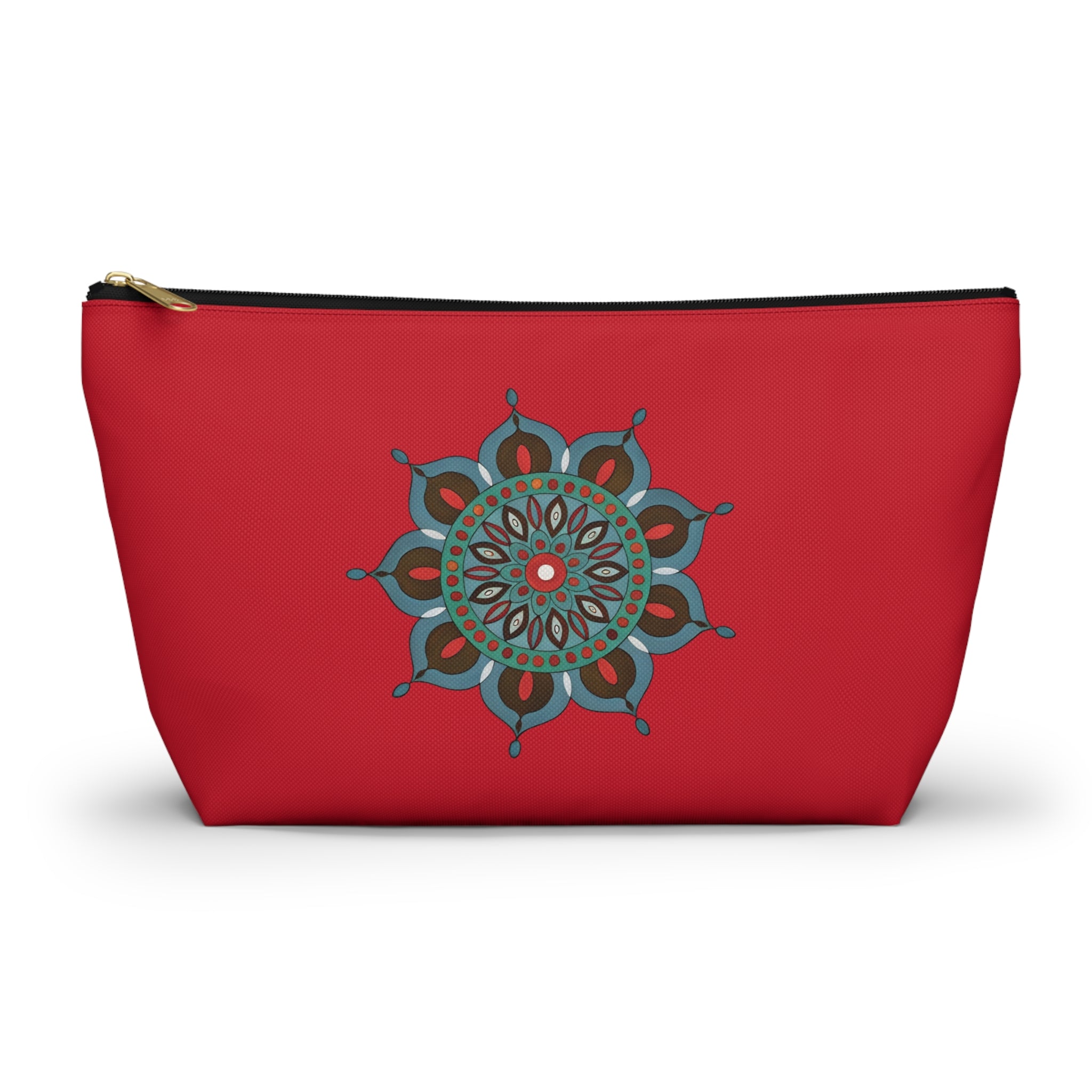 Everlee Mandala Red Accessory Pouch — T‑Bottom Makeup & Travel Organizer
