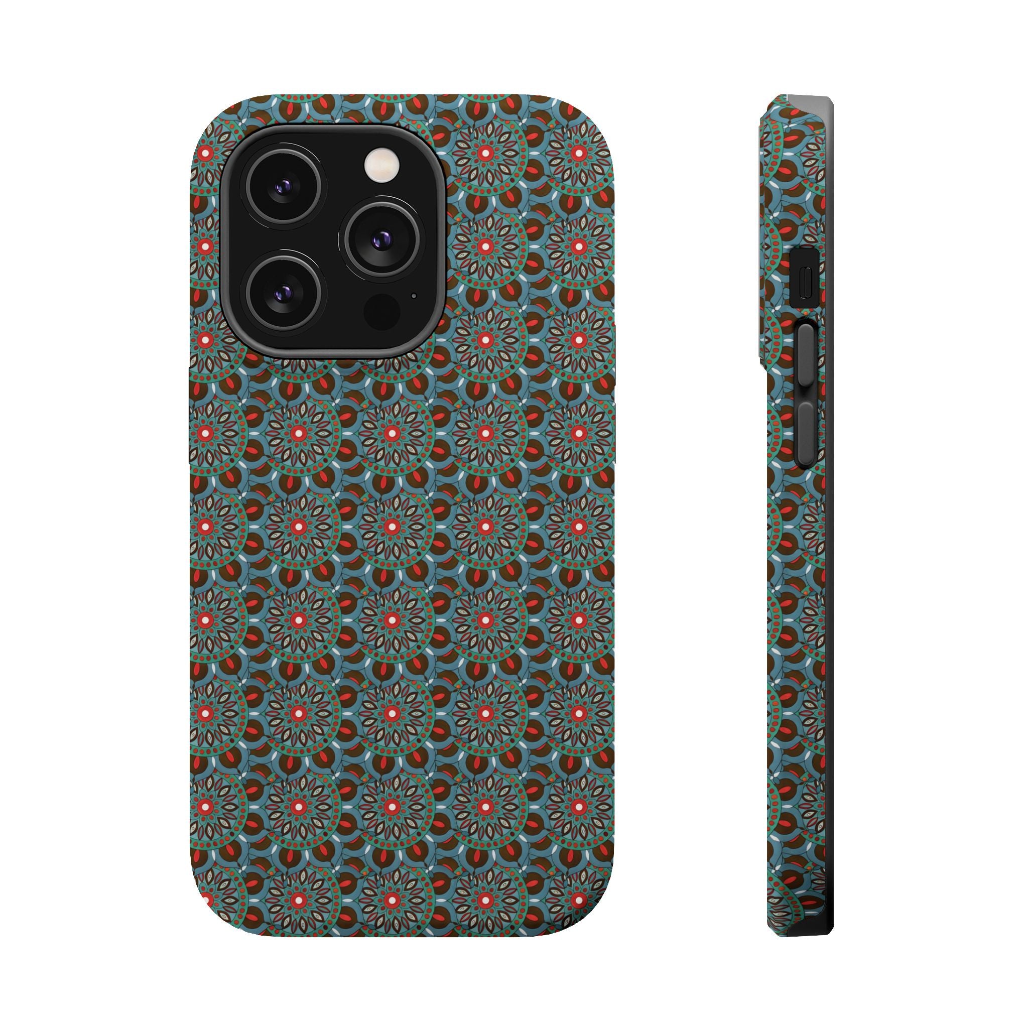 Everlee Mandala Magnetic Impact-Resistant Phone Case — Retro Floral Geometric Pattern
