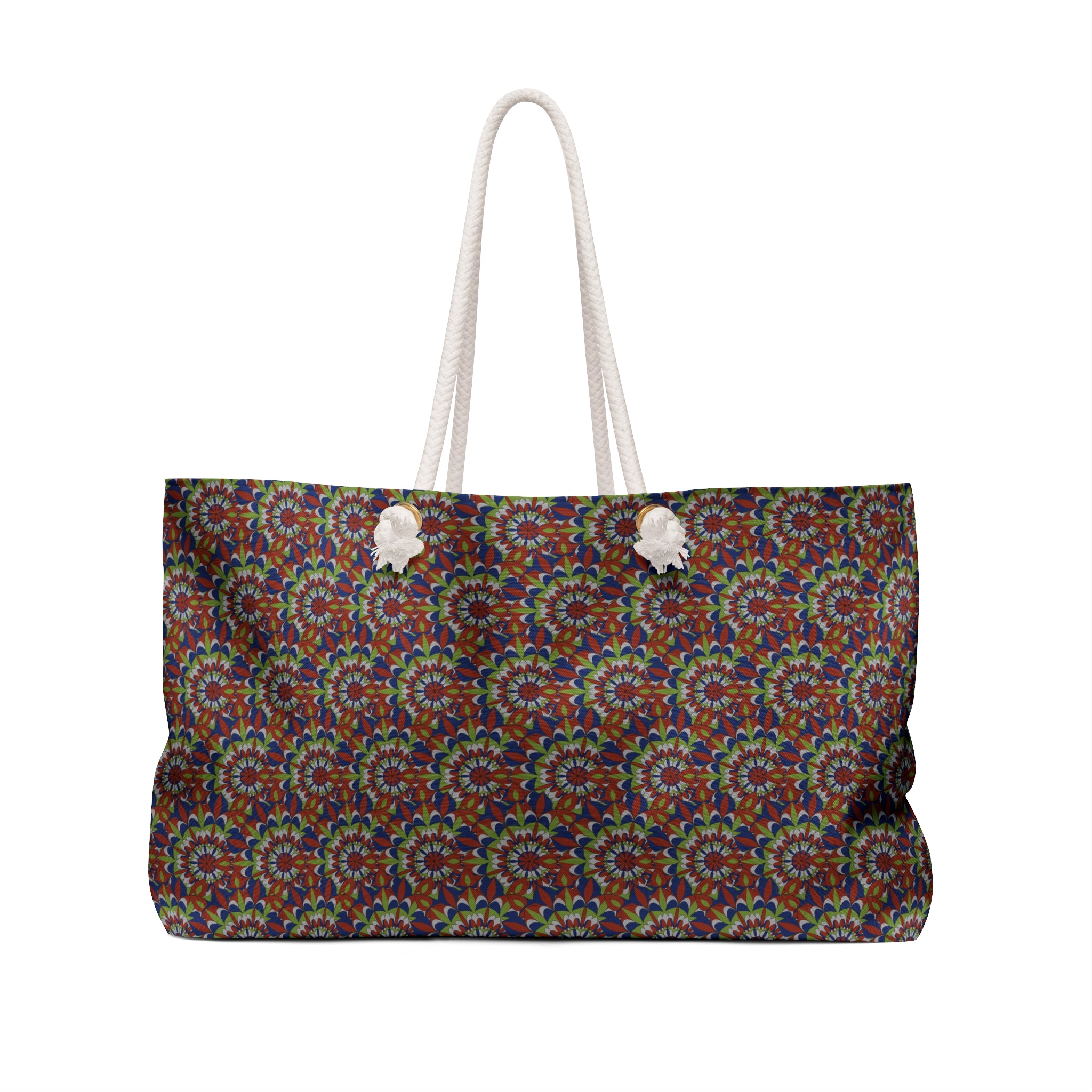 Amelia Mandala Bohemian Kaleidoscope Weekender Bag — Colorful Mandala Travel Tote