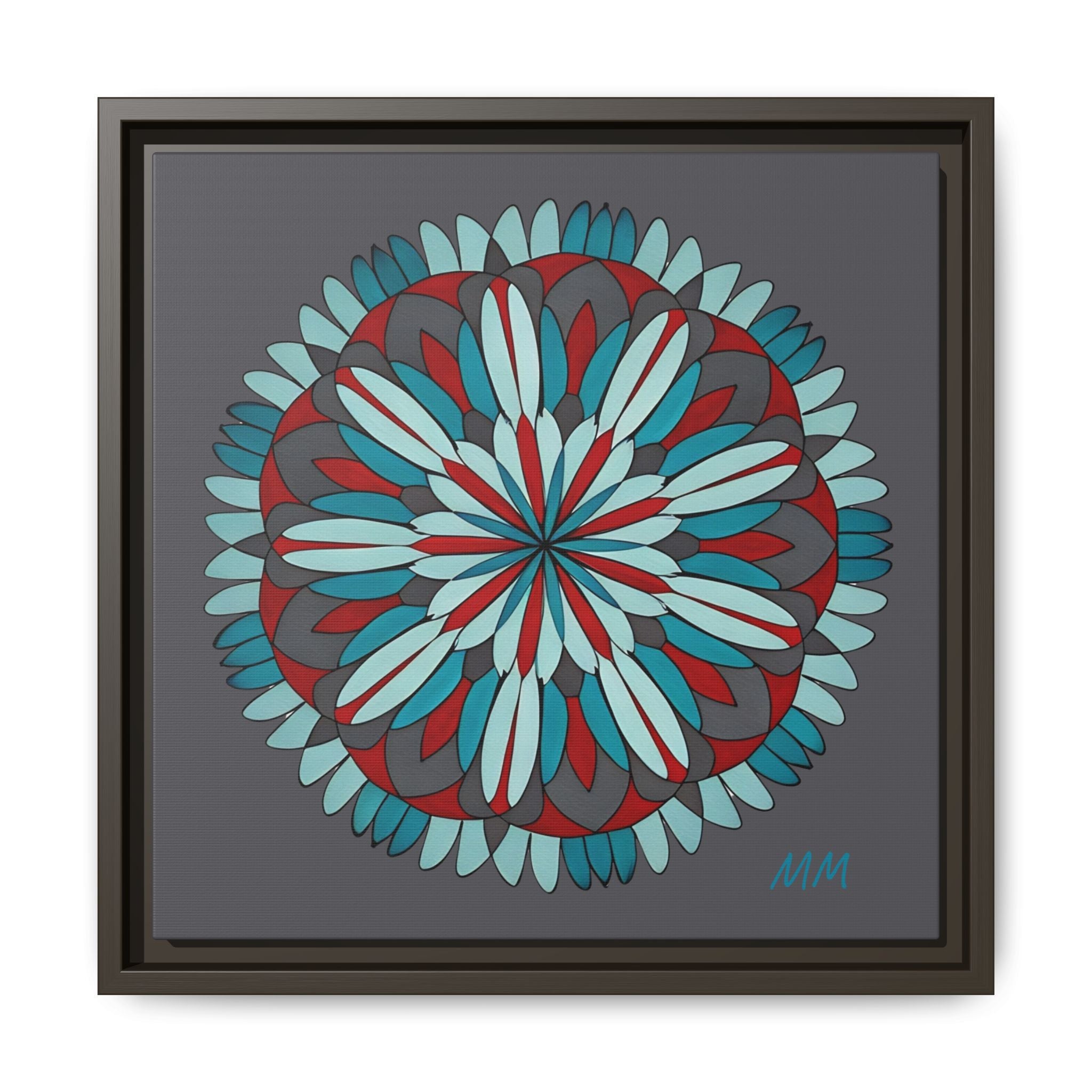 Joshua Framed Floral Mandala Matte Canvas Wall Art
