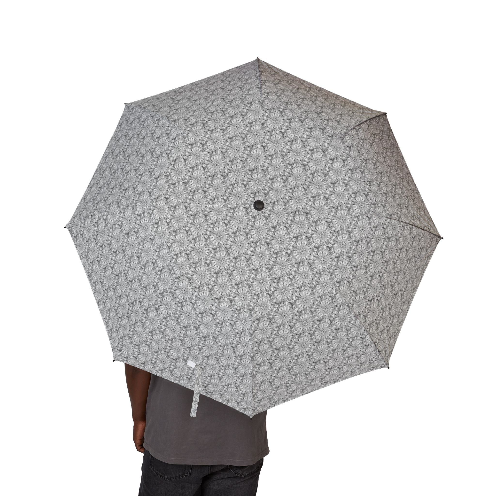 Howard Mandala Art Compact Foldable Umbrella — Lightweight Semi-Automatic Rain Umbrella with Subtle Geometric Pattern