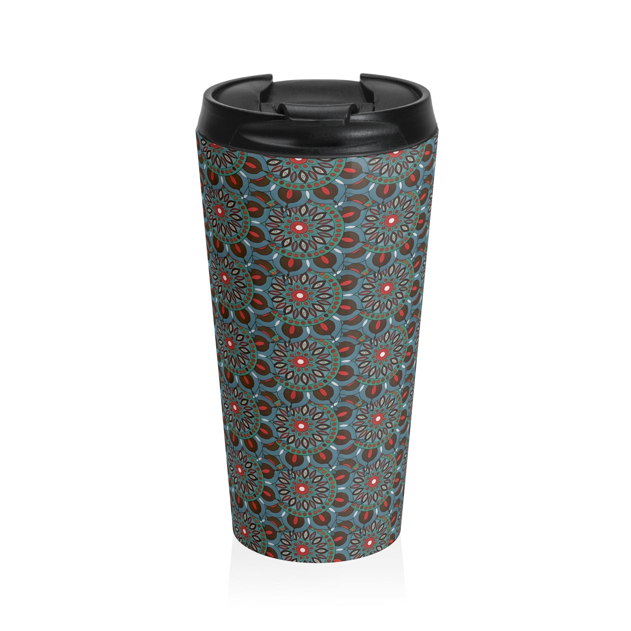Everlee Mandala Art Floral Stainless Steel Travel Mug — Boho Patterned Insulated Tumbler
