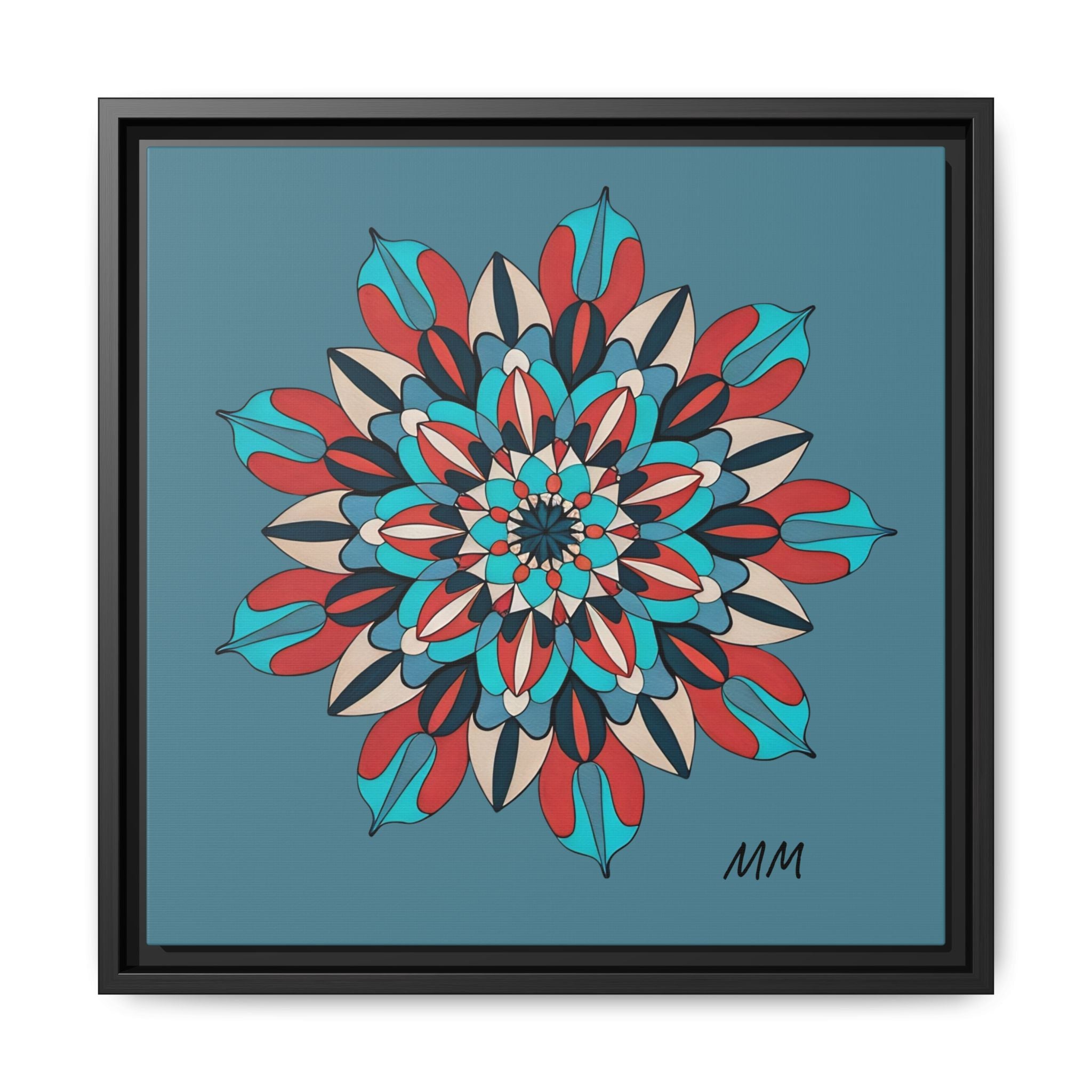 Ella Mandala Matte Canvas, Framed (Multi-color)