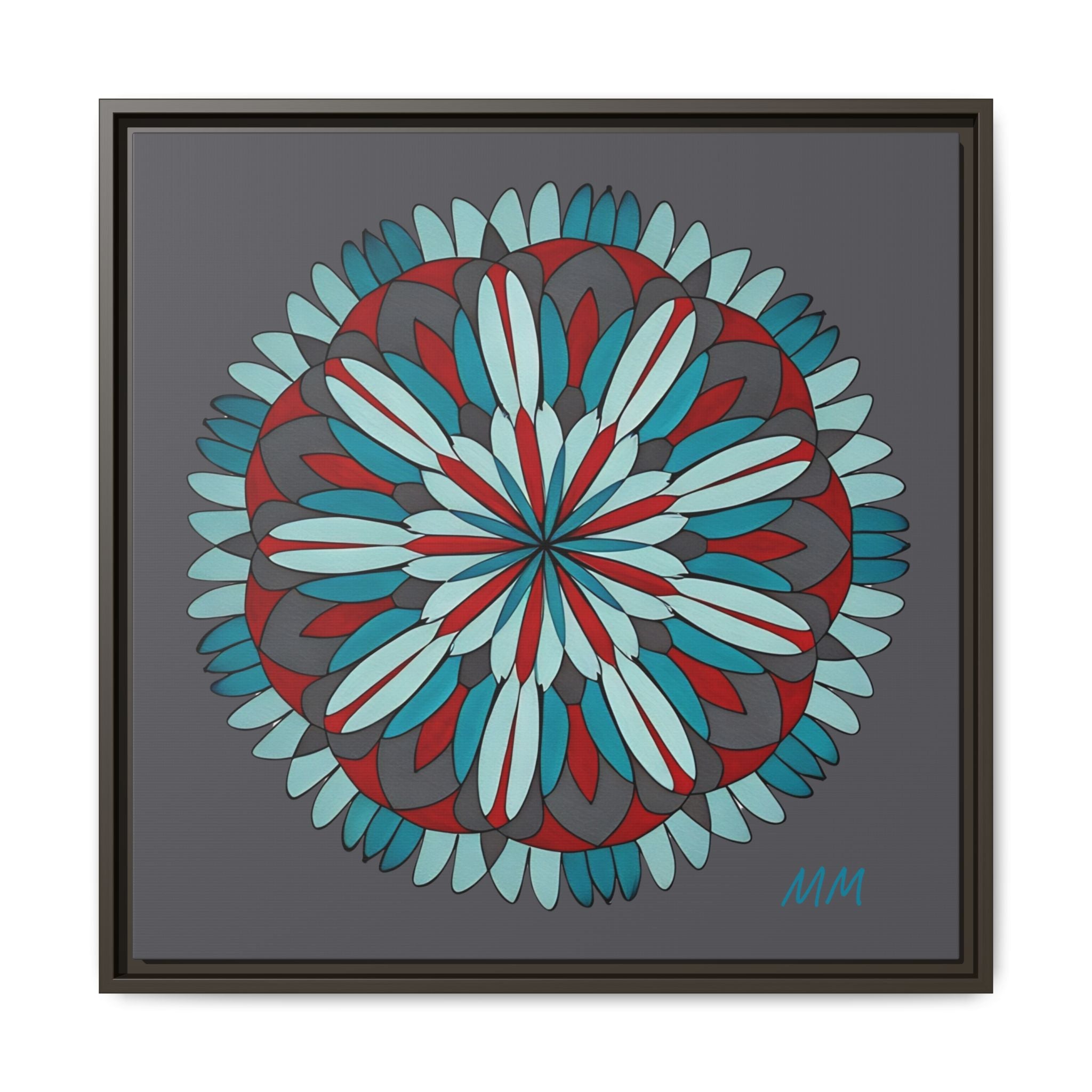 Joshua Framed Floral Mandala Matte Canvas Wall Art