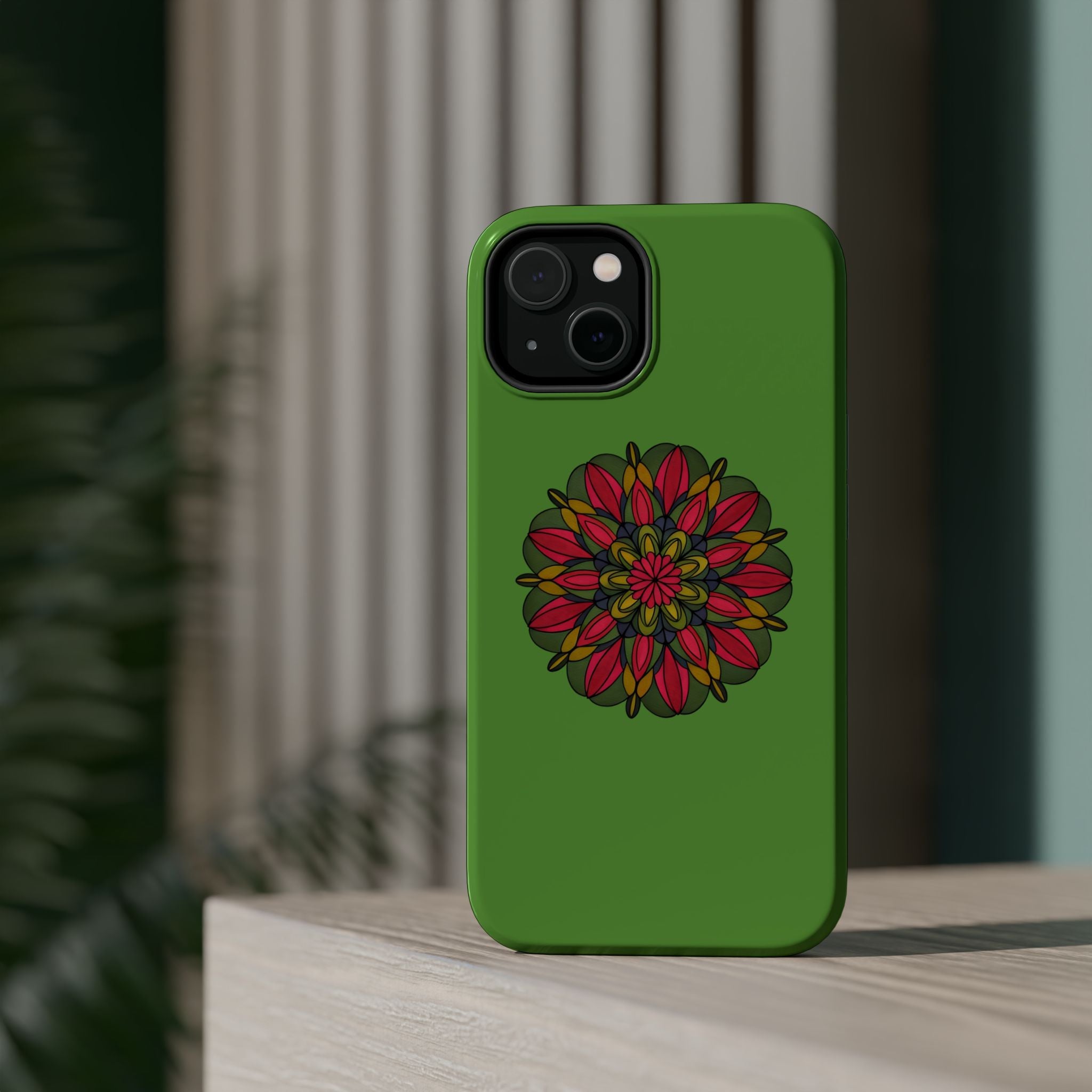 Eva Mandala Art Phone Case — Green Mandala Magnetic Impact-Resistant Case