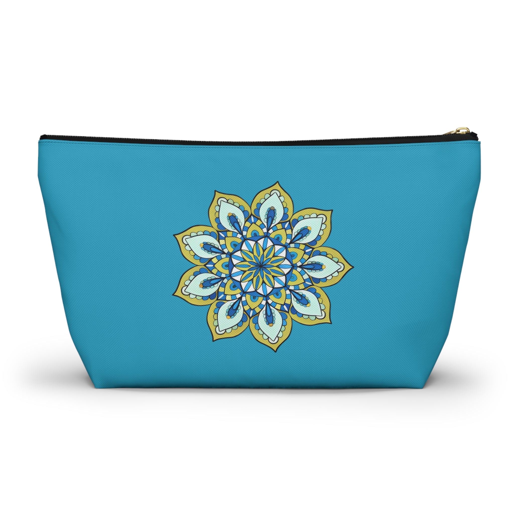 Atarf Mandala Turquoise Accessory Pouch — T‑Bottom Cosmetic Bag