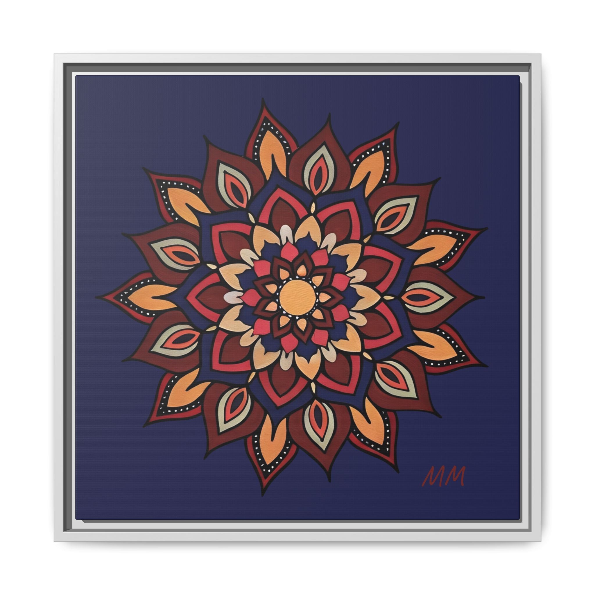 Hana Framed Mandala Canvas Art - Boho Floral Wall Decor