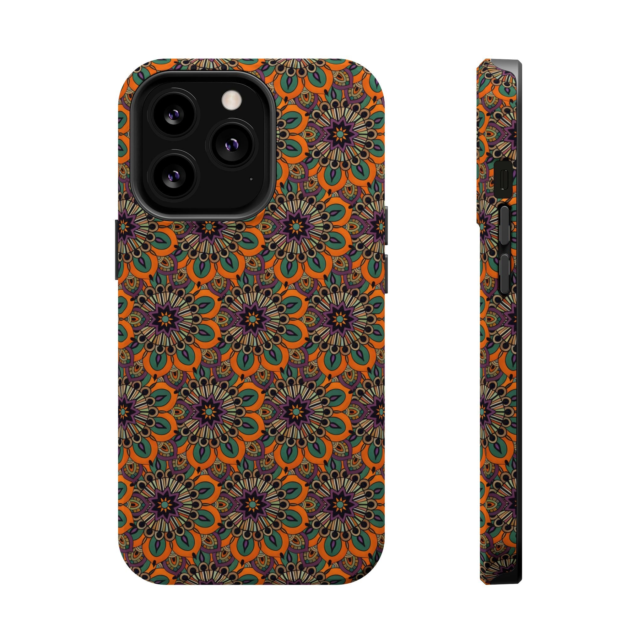 Angie Mandala Bohemian Floral Magnetic Impact Phone Case — Retro Mandala Pattern for iPhone
