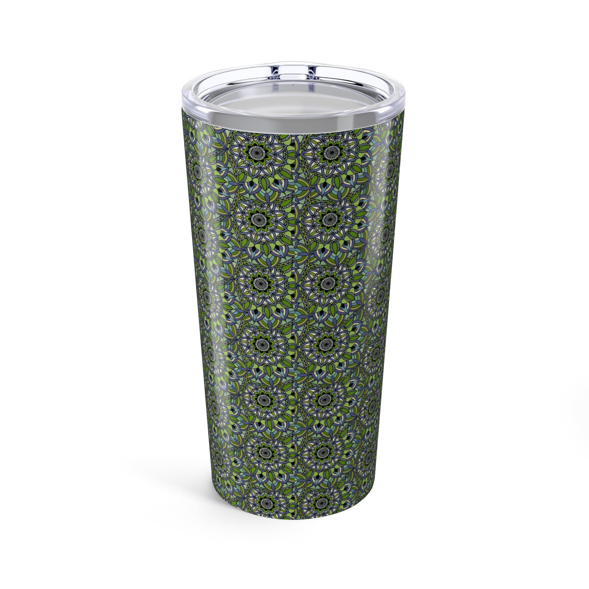 Beverly Mandala 20oz Green Mandala Tumbler — Insulated Floral Pattern Travel Cup