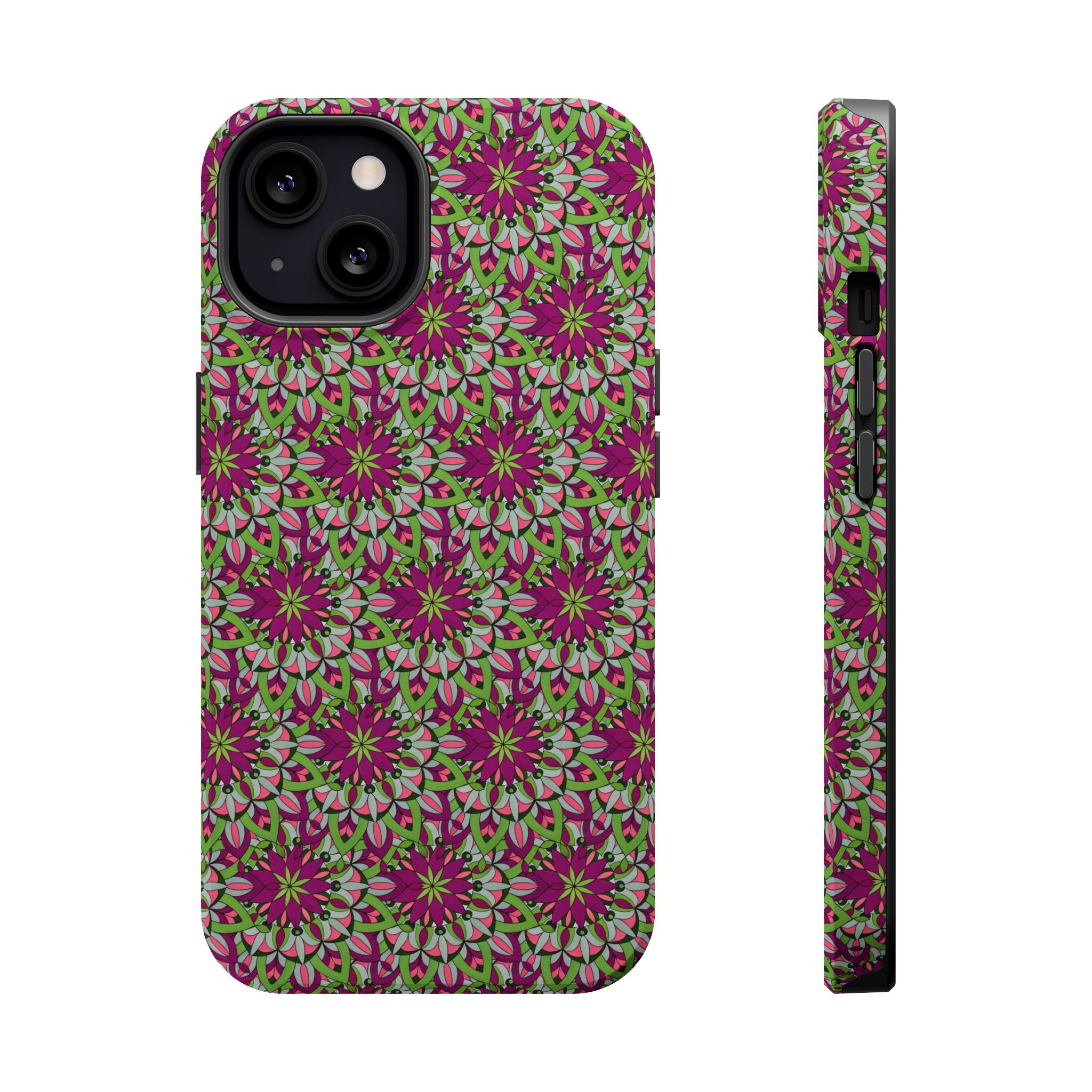 Cali Mandala Art Floral Kaleidoscope Magnetic Impact Phone Case — Protective iPhone Cover