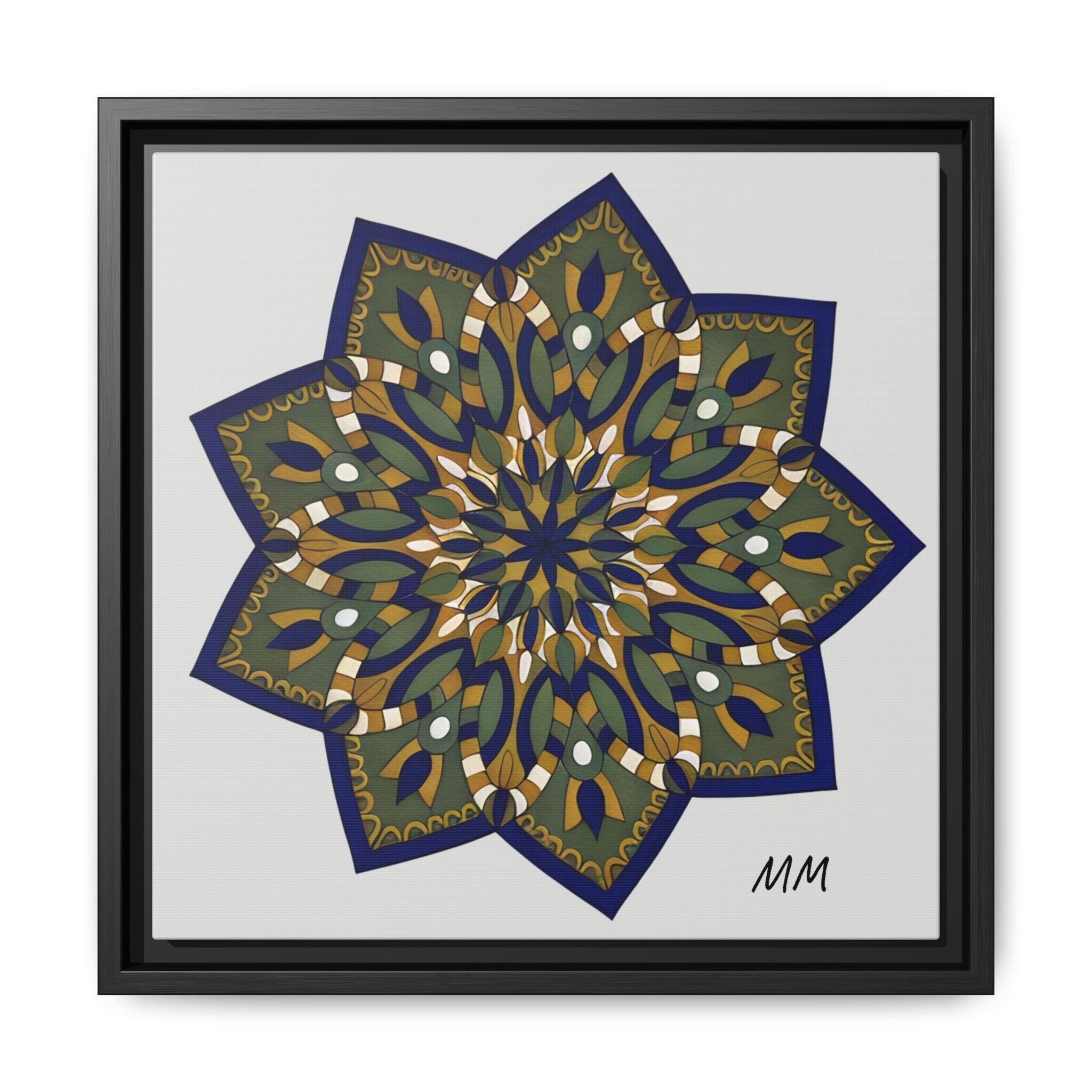 Nata Mandala Wall Art Print — Framed Matte Canvas (Multi-Color)