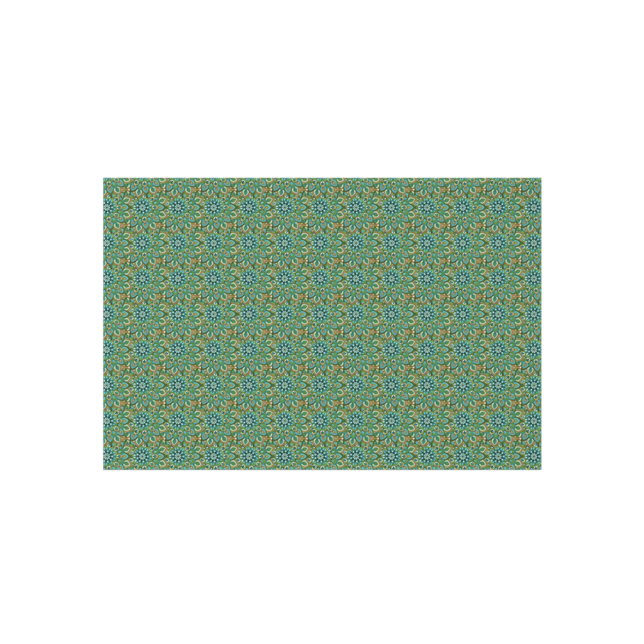 Mary Mandala Outdoor Rug — Green Mosaic Pattern Patio Rug (Weatherproof, Non-Slip)