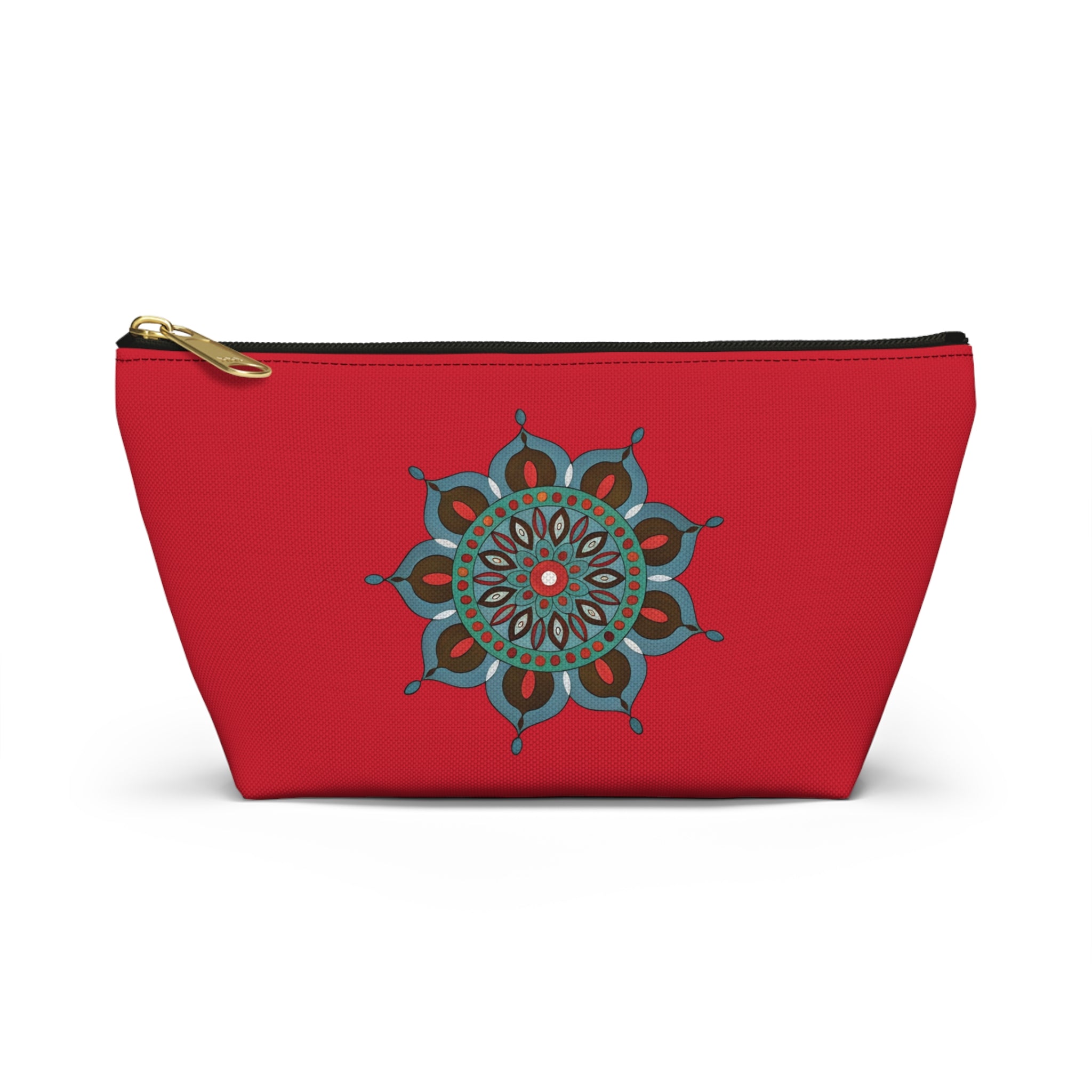 Everlee Mandala Red Accessory Pouch — T‑Bottom Makeup & Travel Organizer