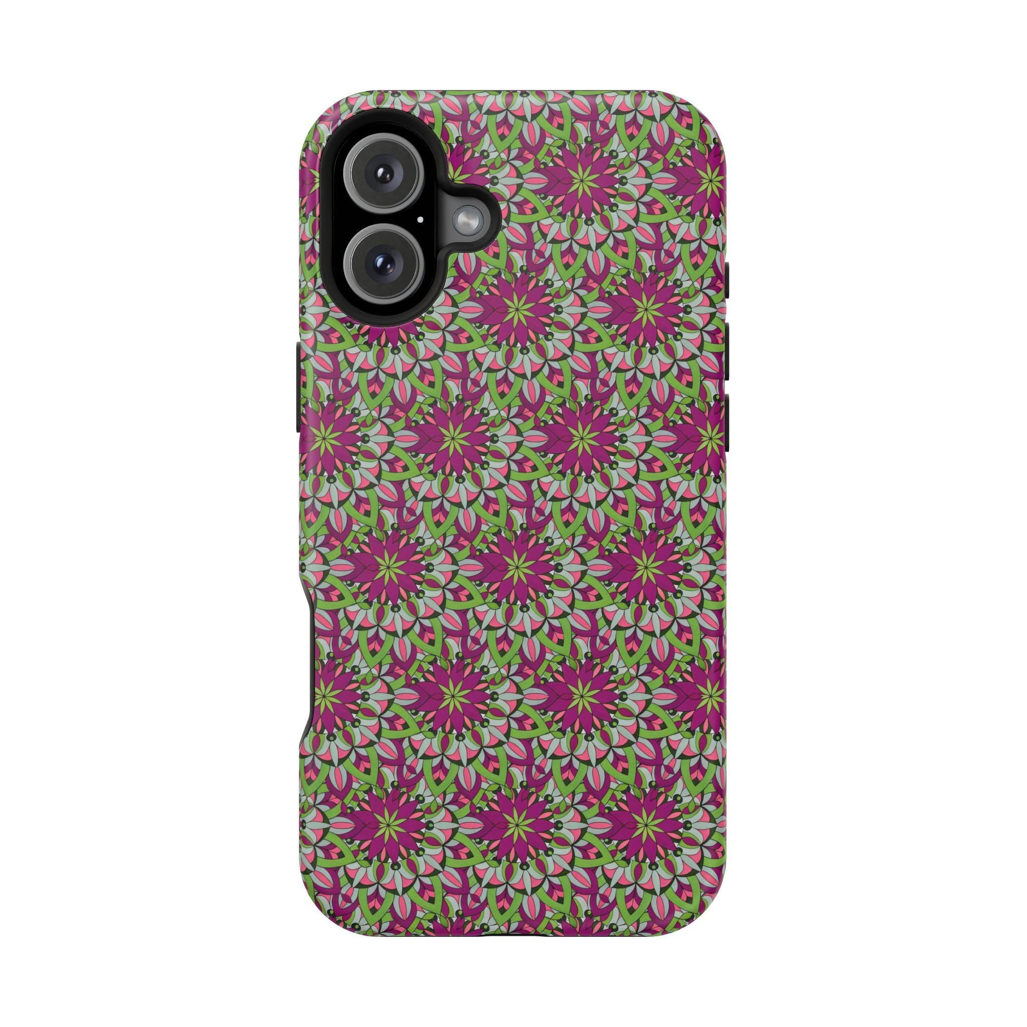 Cali Mandala Art Floral Kaleidoscope Magnetic Impact Phone Case — Protective iPhone Cover