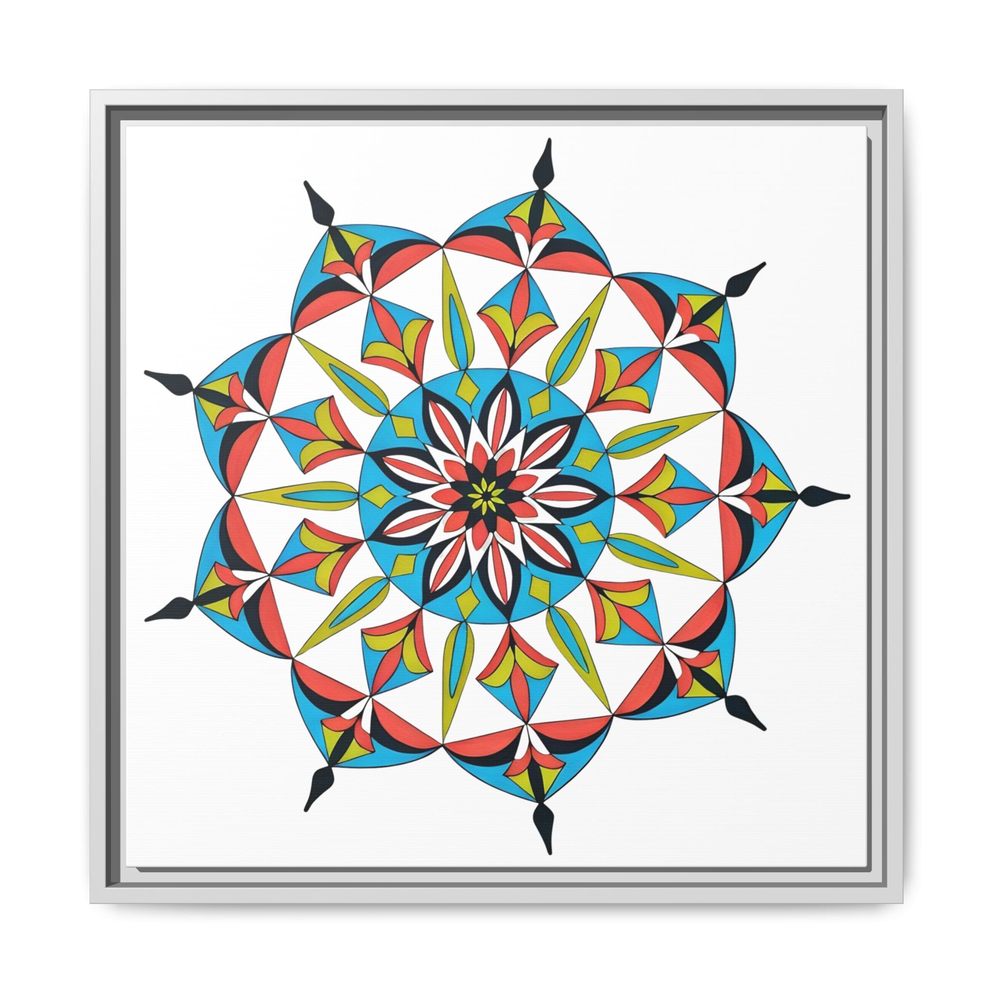 Catalina Colorful Geometric Mandala Matte Framed Canvas