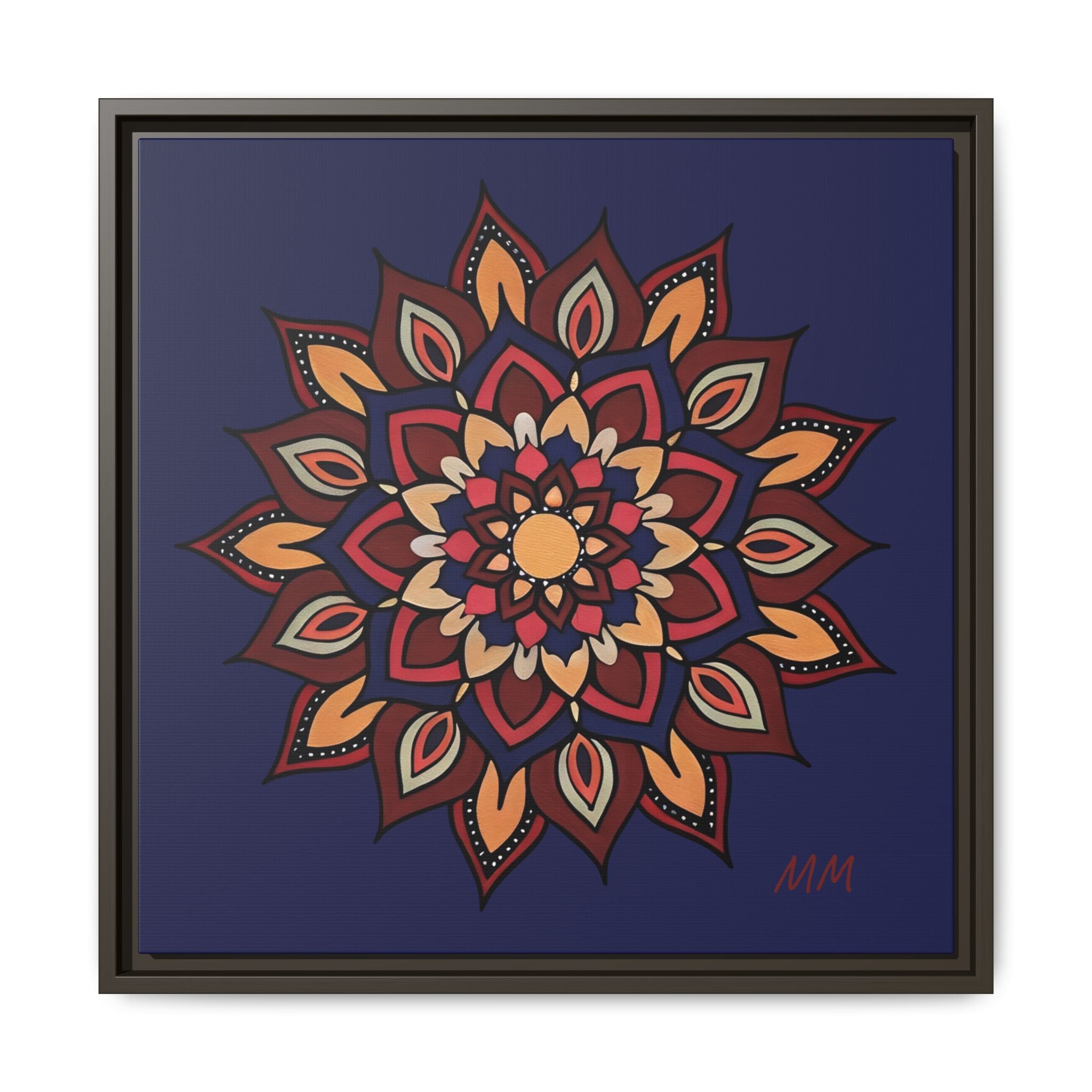 Hana Framed Mandala Canvas Art - Boho Floral Wall Decor
