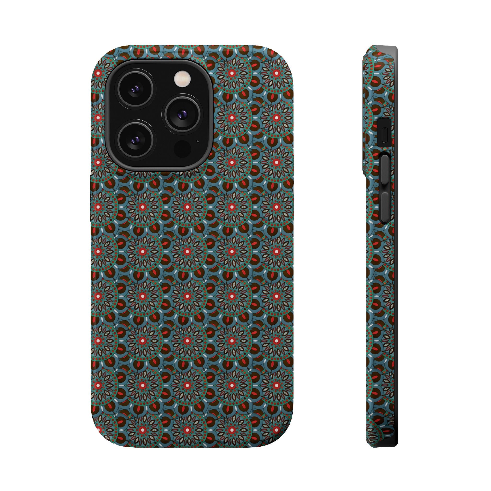 Everlee Mandala Magnetic Impact-Resistant Phone Case — Retro Floral Geometric Pattern