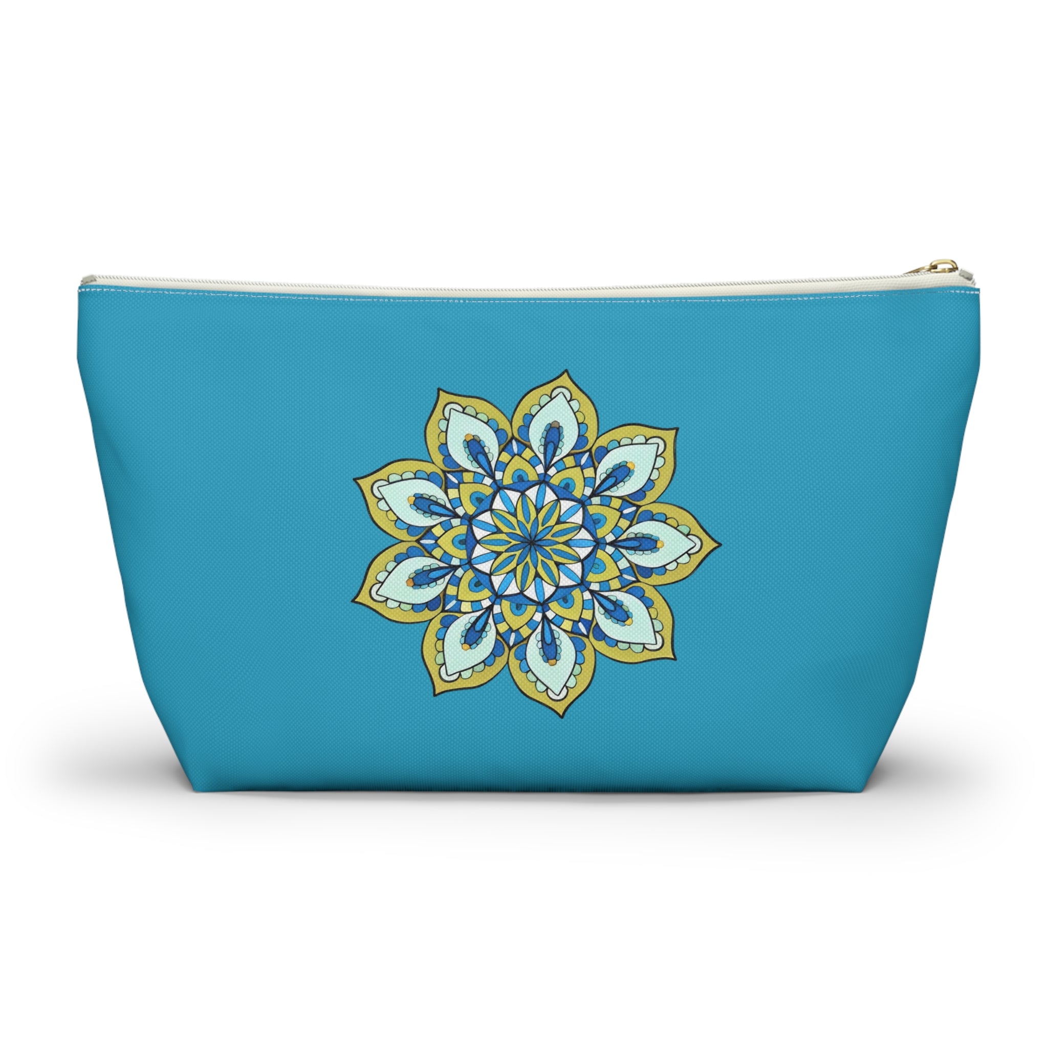 Atarf Mandala Turquoise Accessory Pouch — T‑Bottom Cosmetic Bag