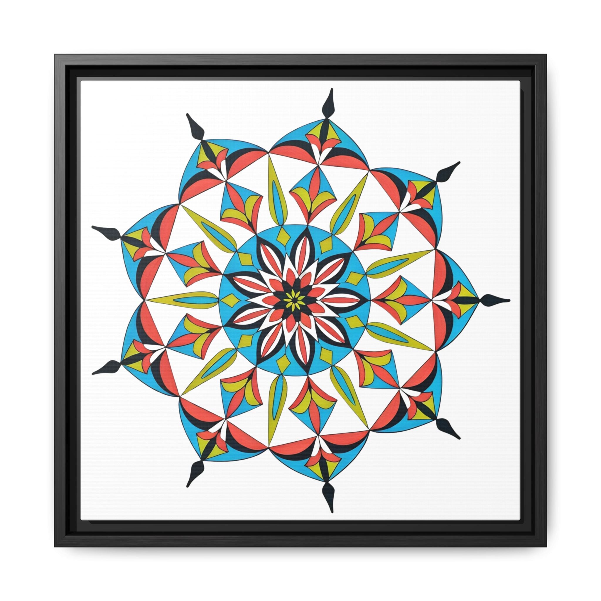 Catalina Colorful Geometric Mandala Matte Framed Canvas