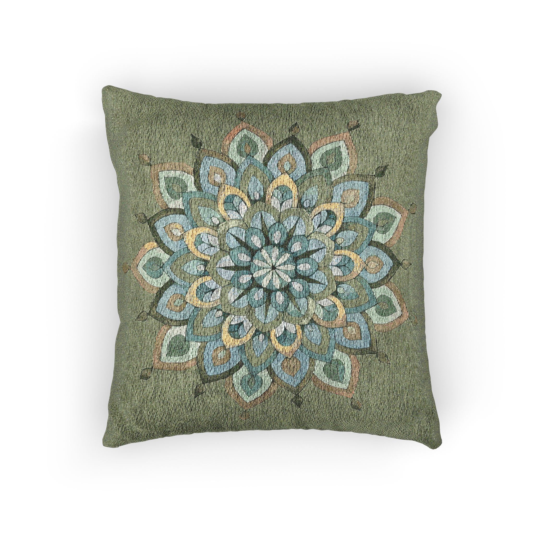 Mary Mandala Art Woven Pillow