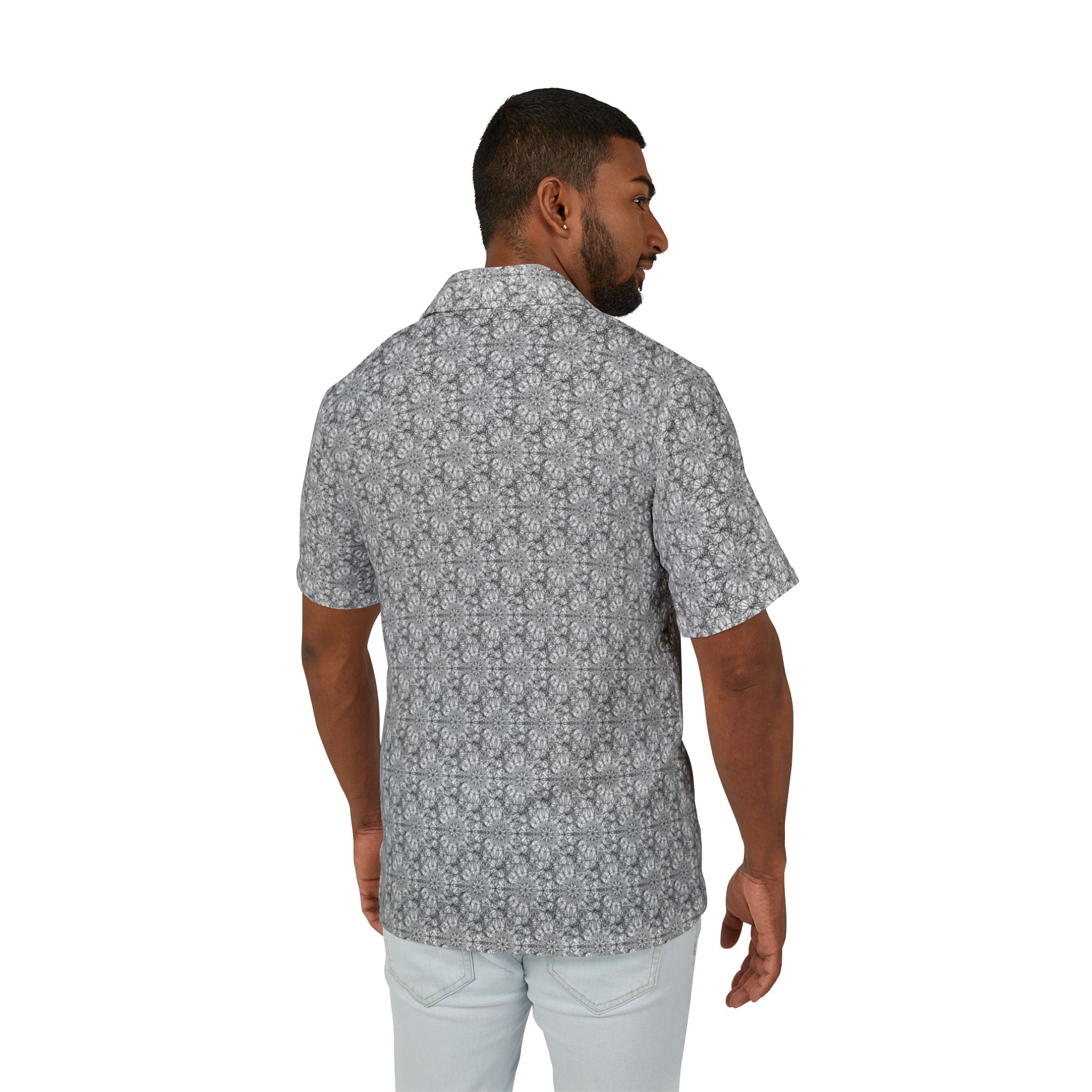 Howard Mandala Men's Floral Hawaiian Camp Shirt — All-Over Print Tropical Button-Up
