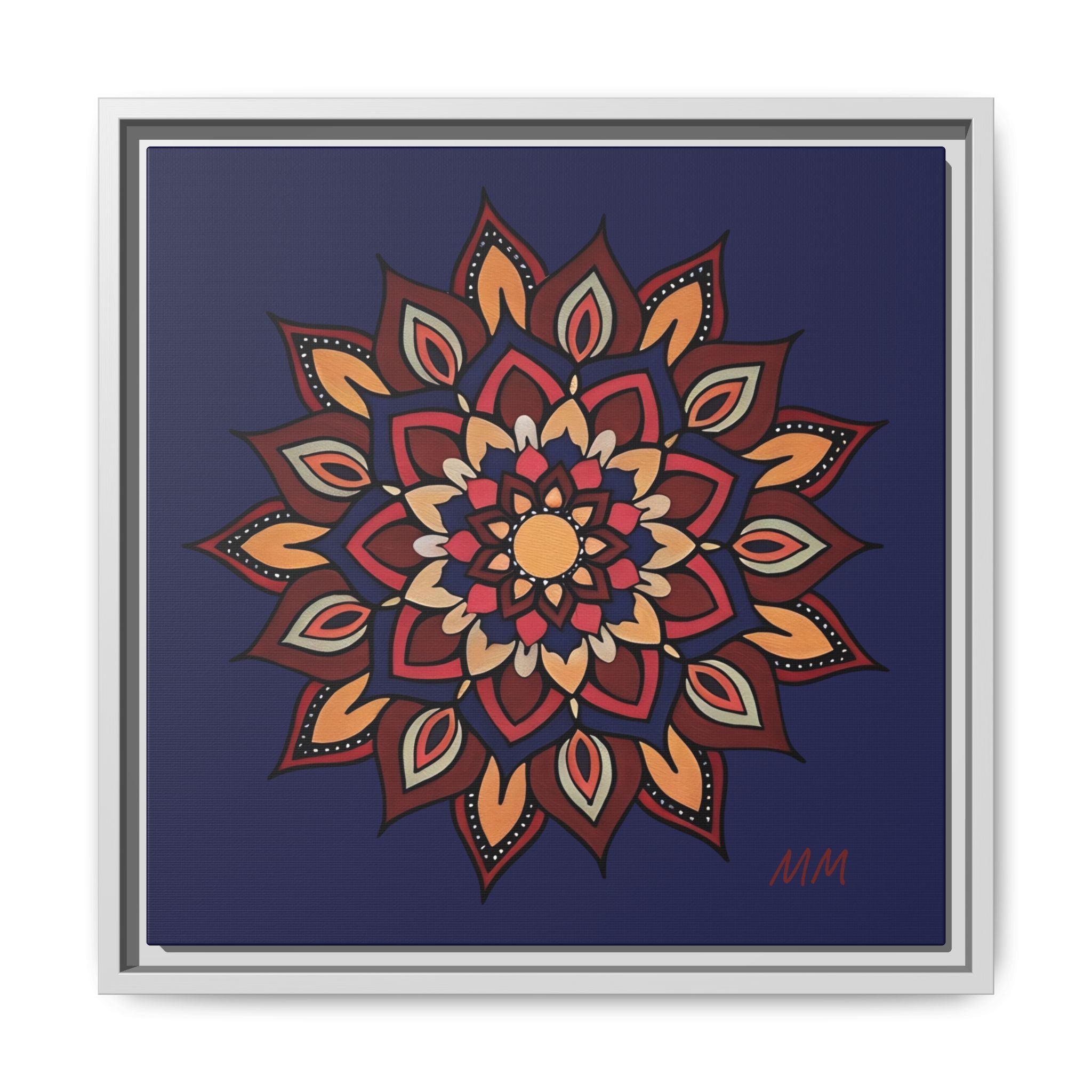 Hana Framed Mandala Canvas Art - Boho Floral Wall Decor
