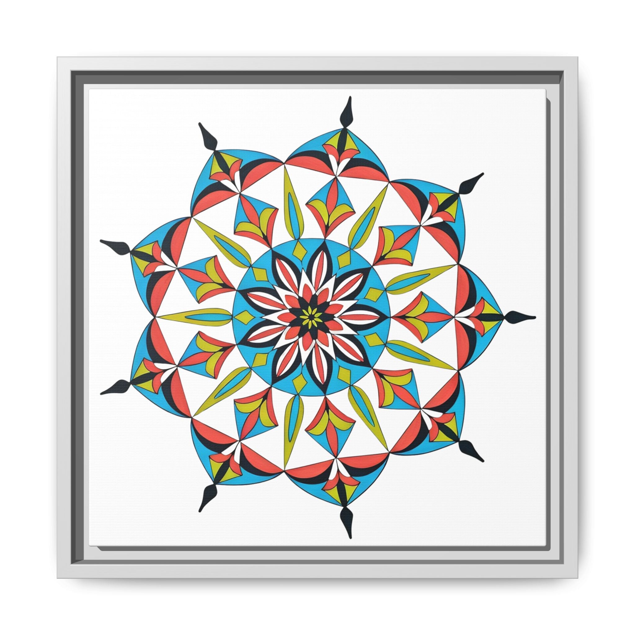 Catalina Colorful Geometric Mandala Matte Framed Canvas