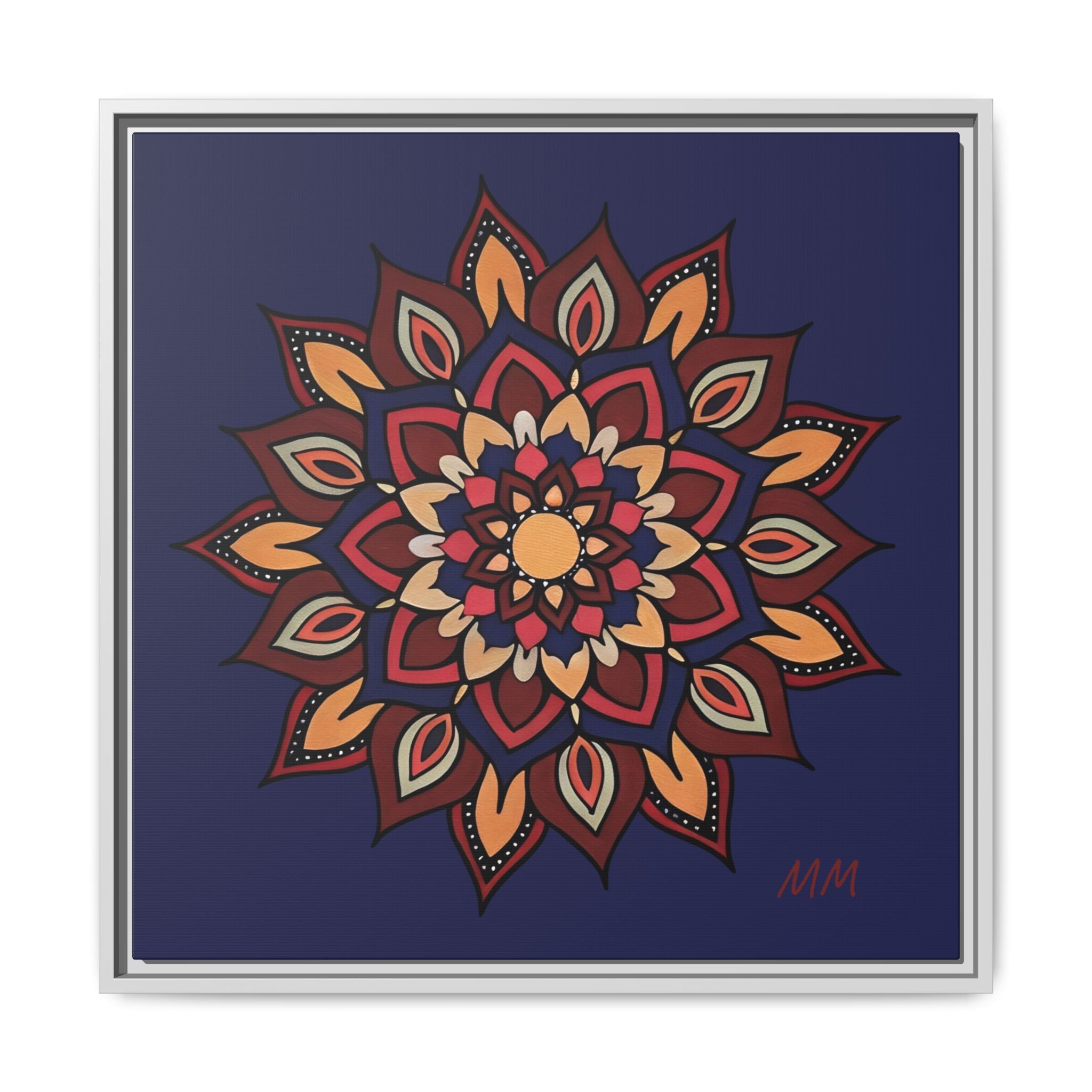 Hana Framed Mandala Canvas Art - Boho Floral Wall Decor