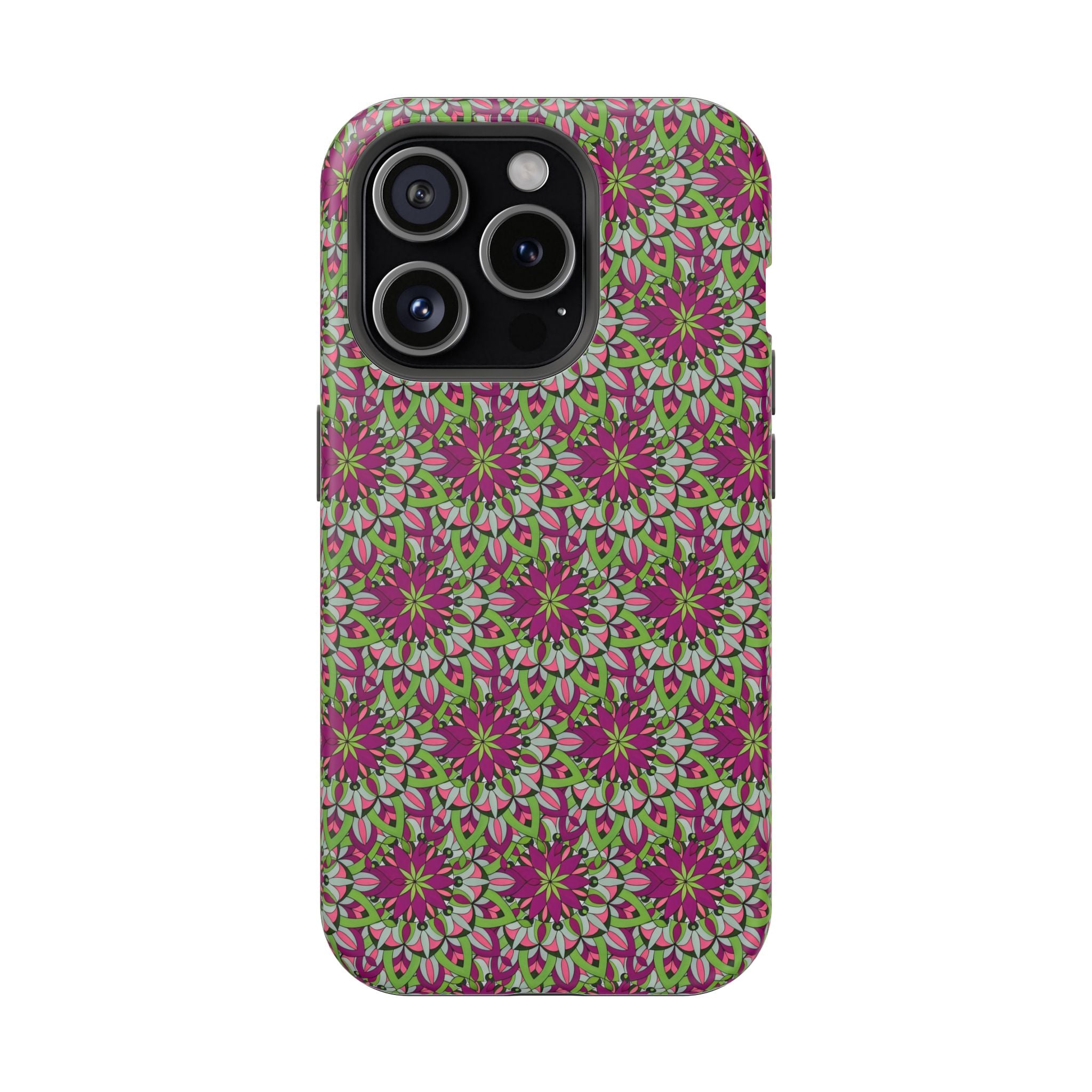 Cali Mandala Art Floral Kaleidoscope Magnetic Impact Phone Case — Protective iPhone Cover