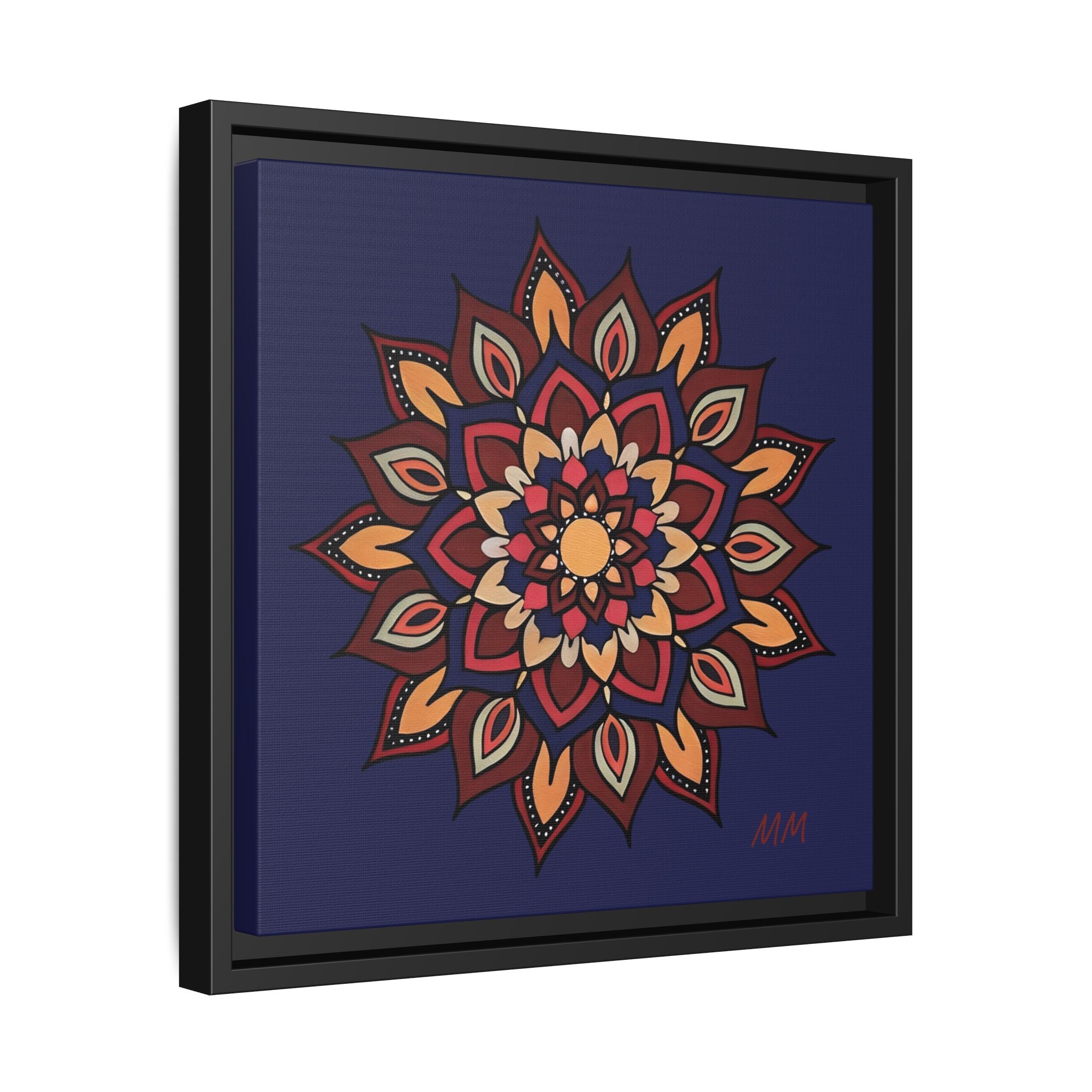 Hana Framed Mandala Canvas Art - Boho Floral Wall Decor