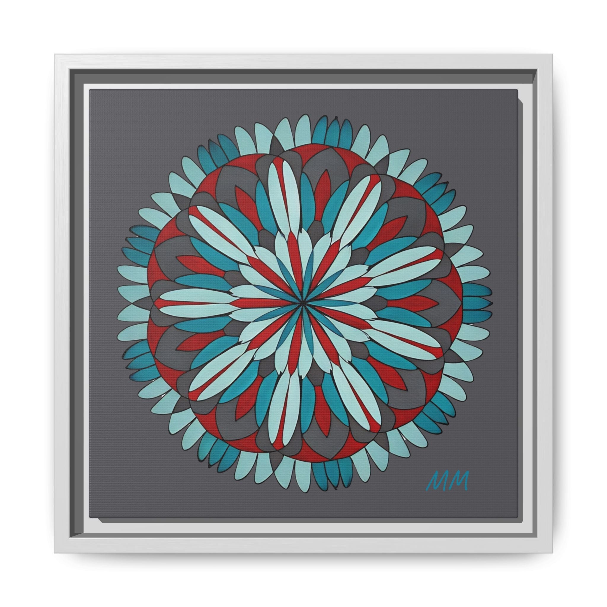 Joshua Framed Floral Mandala Matte Canvas Wall Art