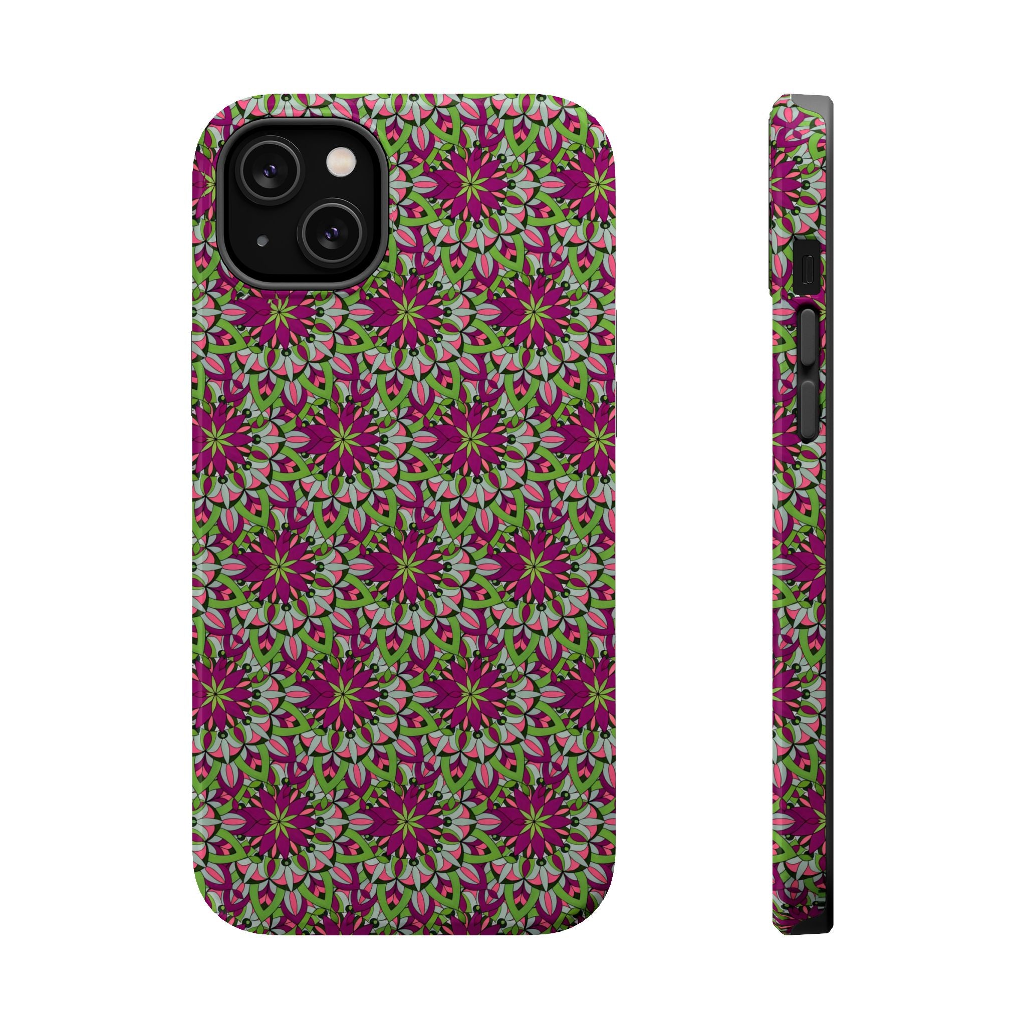 Cali Mandala Art Floral Kaleidoscope Magnetic Impact Phone Case — Protective iPhone Cover