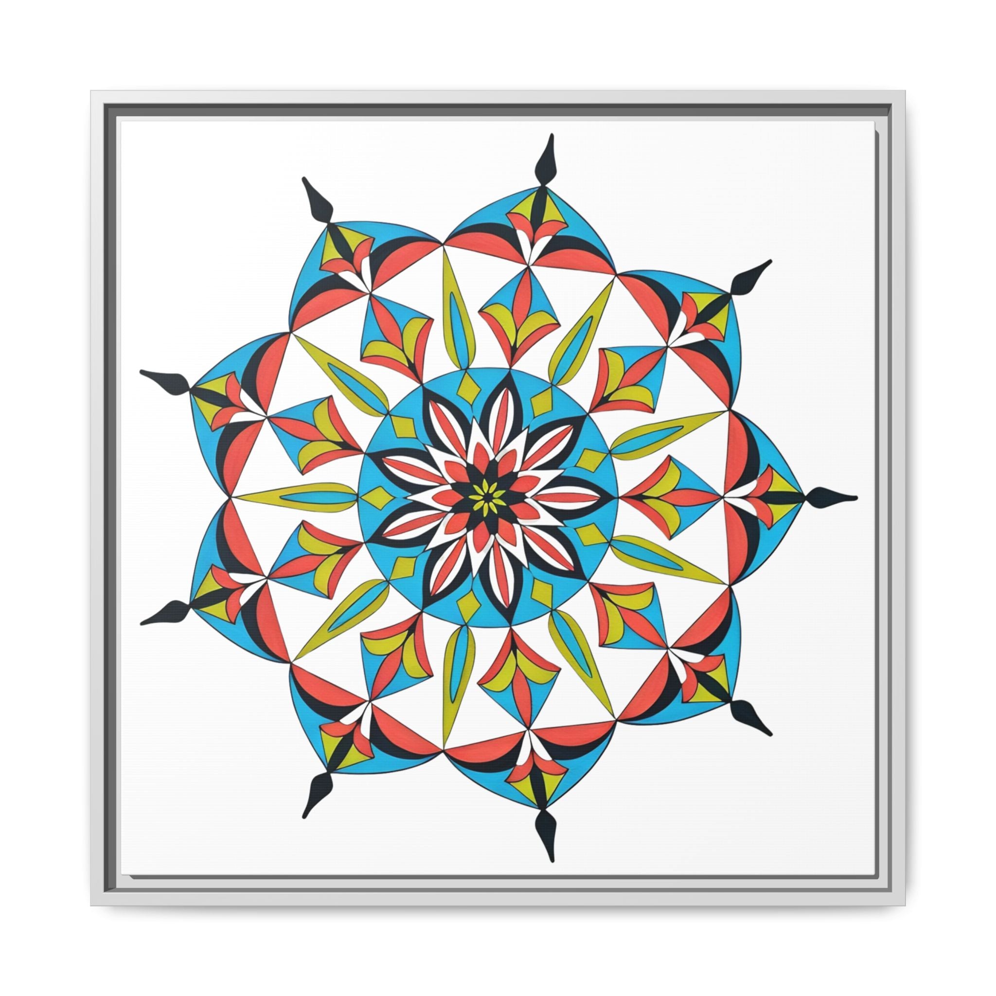 Catalina Colorful Geometric Mandala Matte Framed Canvas
