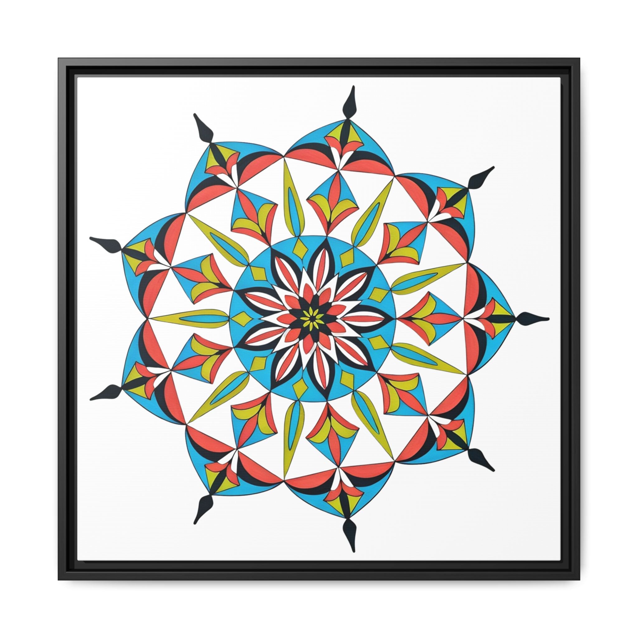 Catalina Colorful Geometric Mandala Matte Framed Canvas