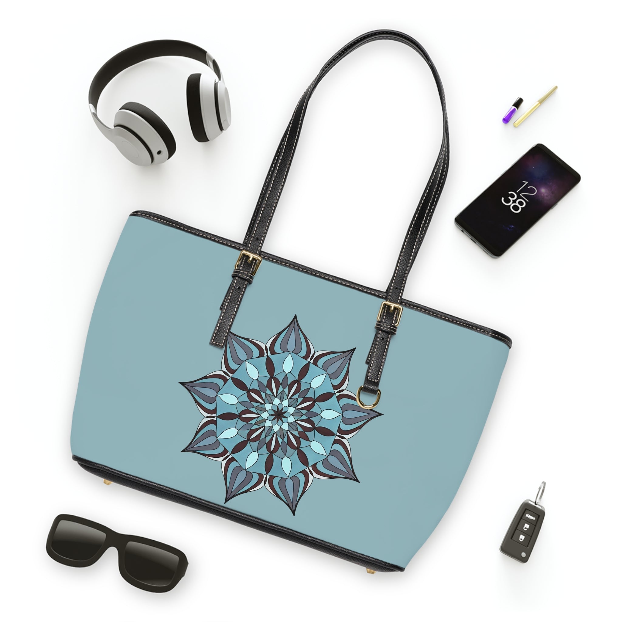 Wren Blue Mandala PU Shoulder Bag